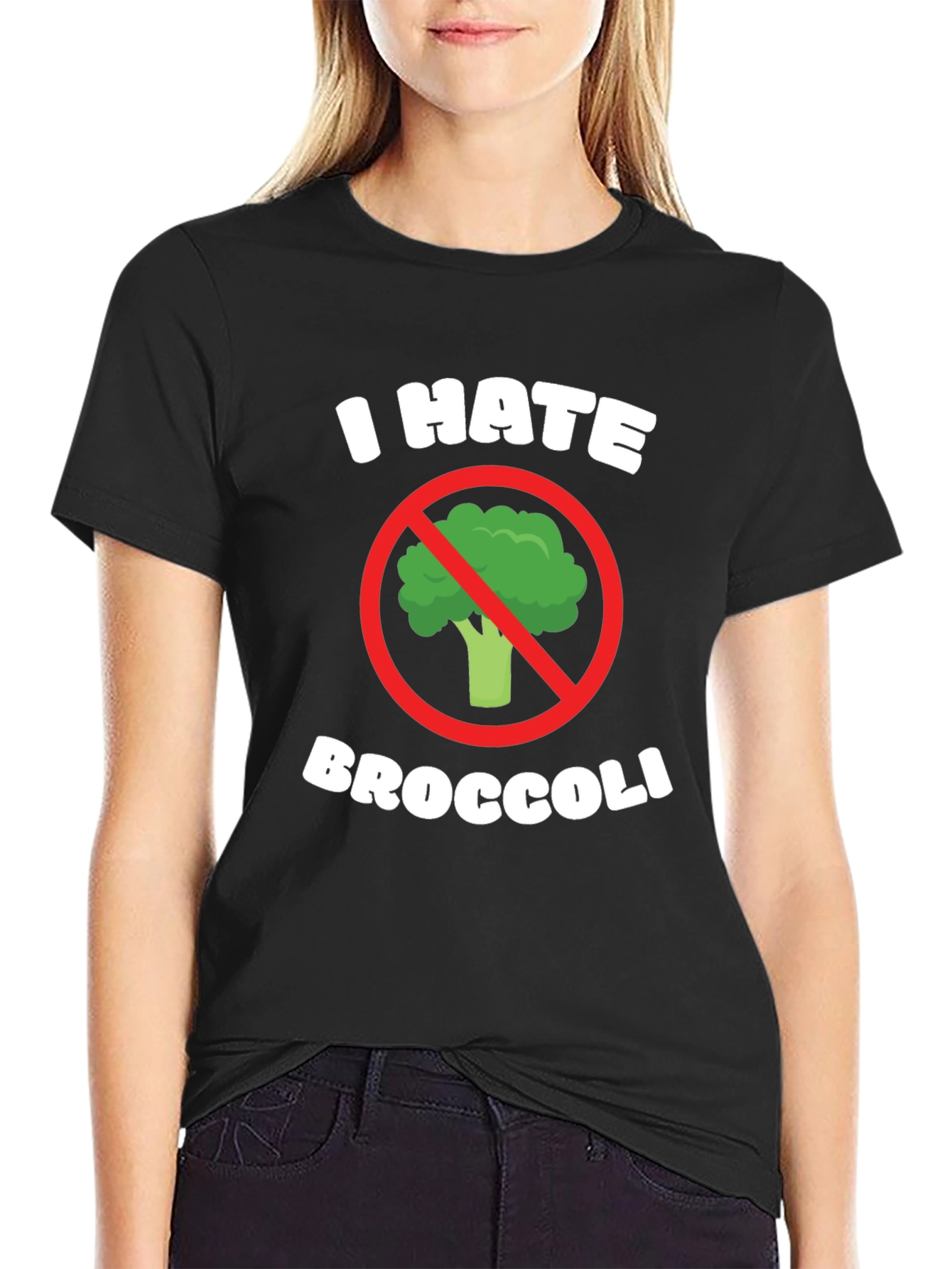 I Hate Broccoli Graphic Tee - Black T-Shirt