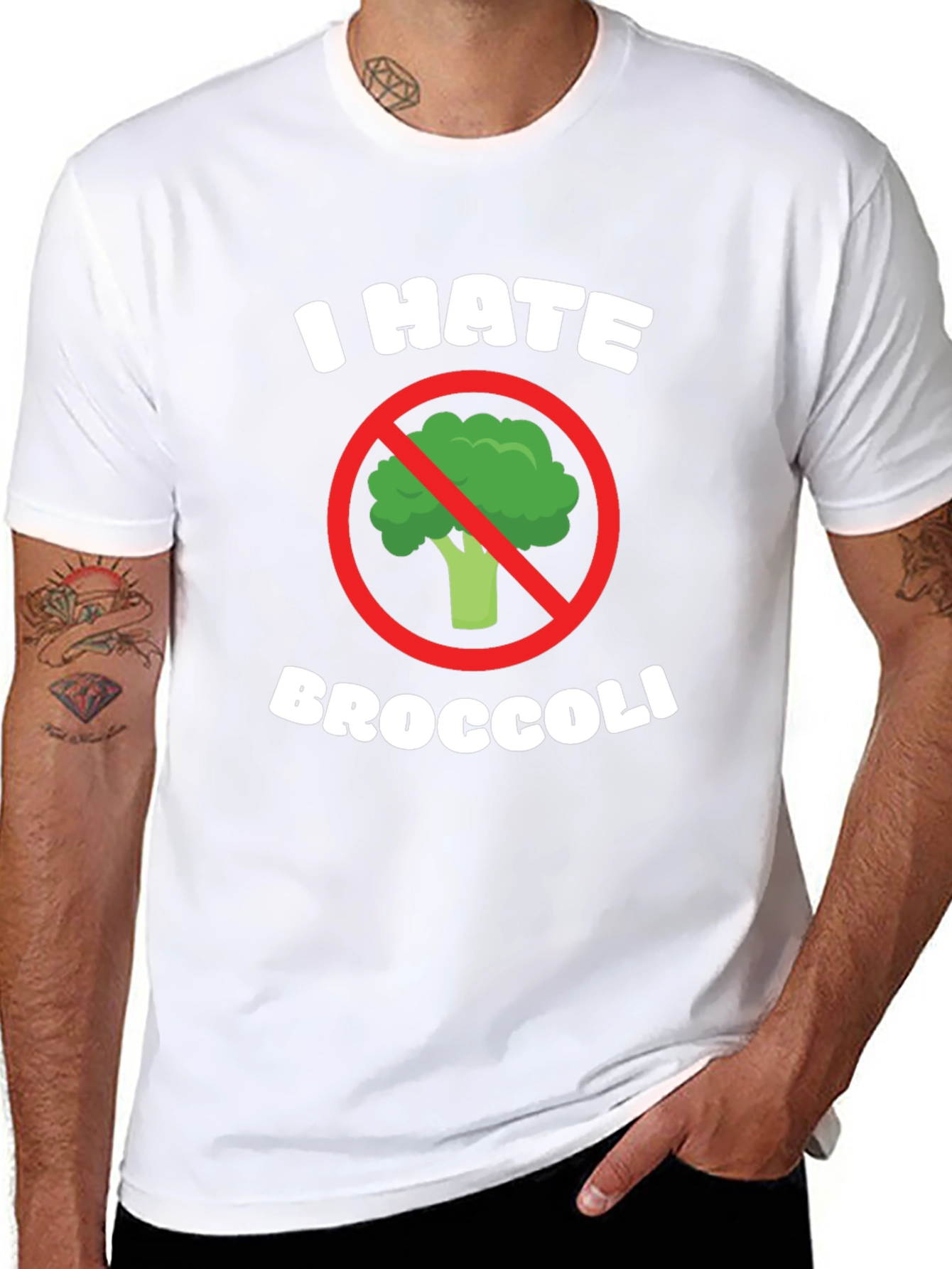 I Hate Broccoli Graphic Tee - Black T-Shirt
