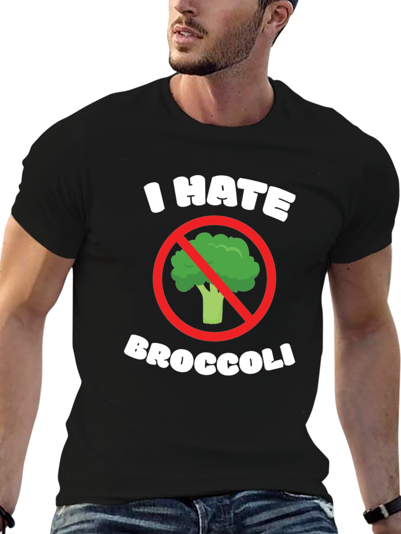 I Hate Broccoli Graphic Tee - Black T-Shirt