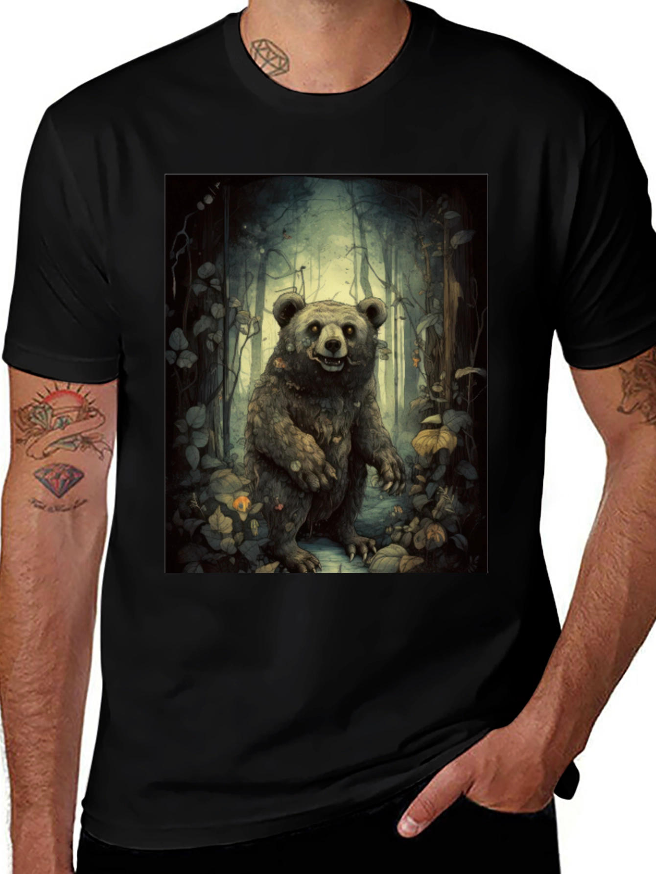 Whimsical Bear Forest T-Shirt