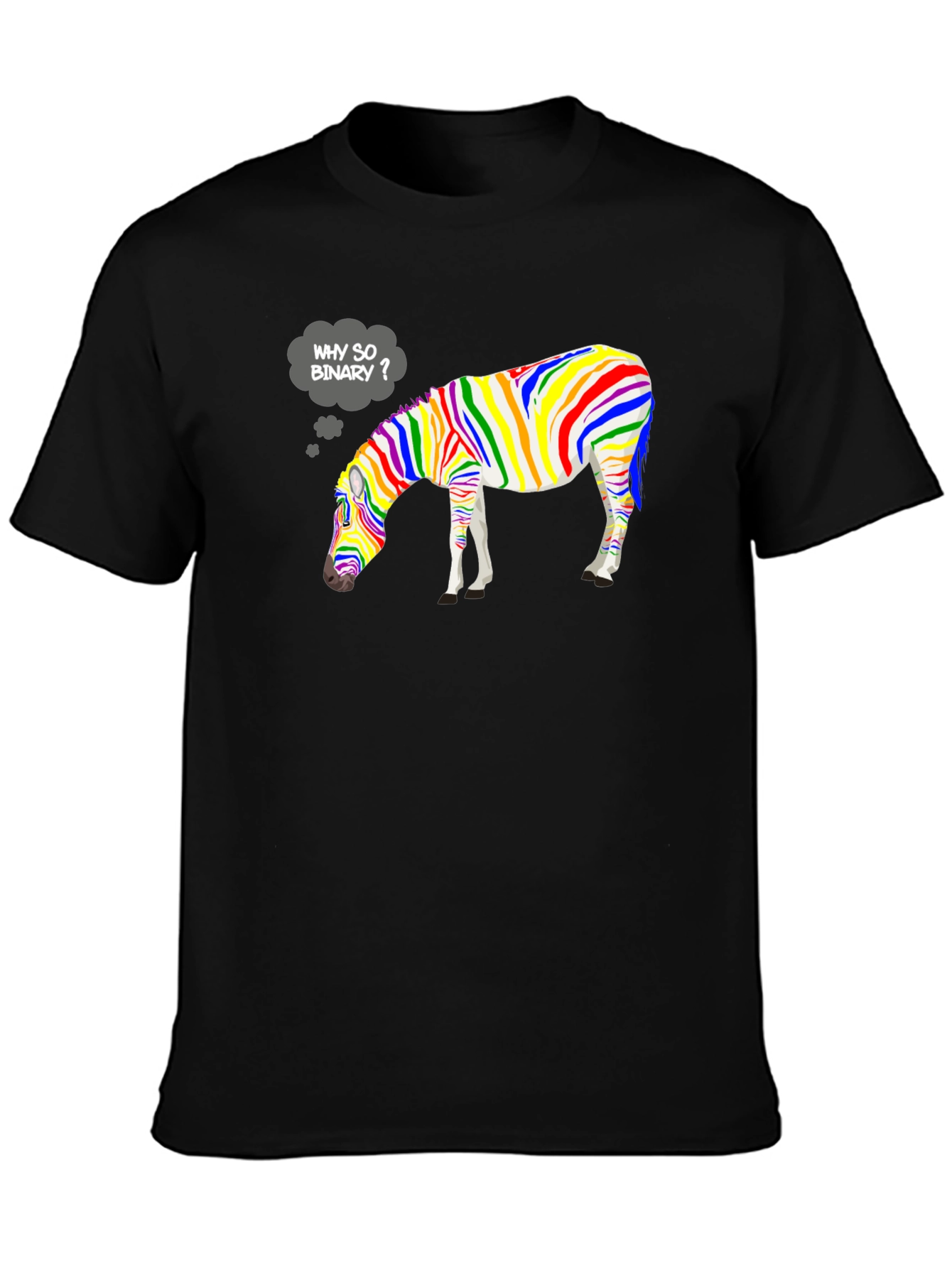 Why So Binary? Rainbow Zebra Graphic Tee