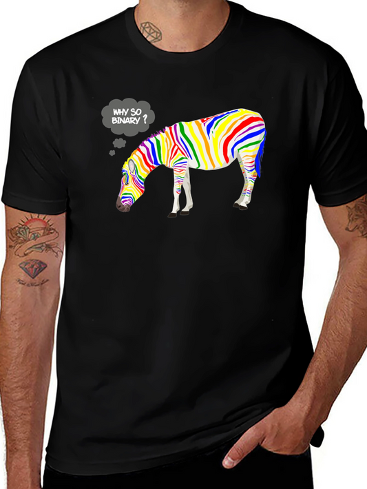 Why So Binary? Rainbow Zebra Graphic Tee