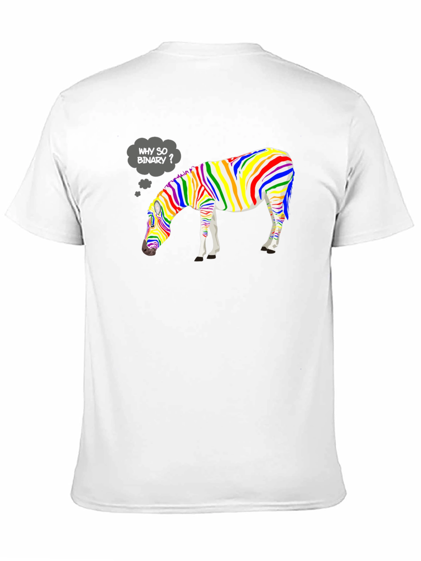 Why So Binary? Rainbow Zebra Graphic Tee