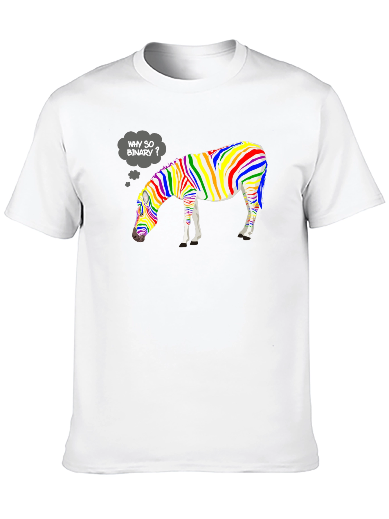 Why So Binary? Rainbow Zebra Graphic Tee