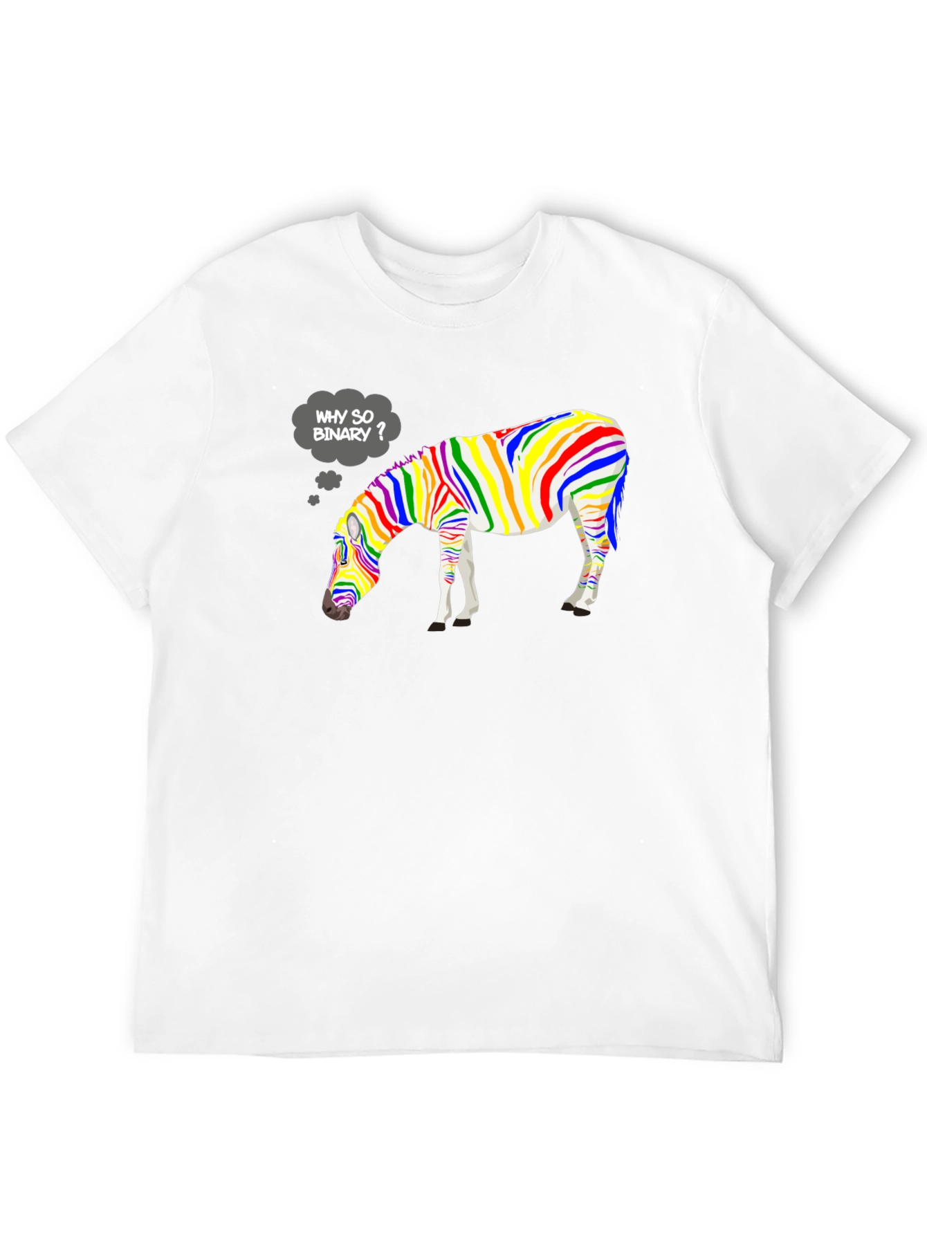Why So Binary? Rainbow Zebra Graphic Tee