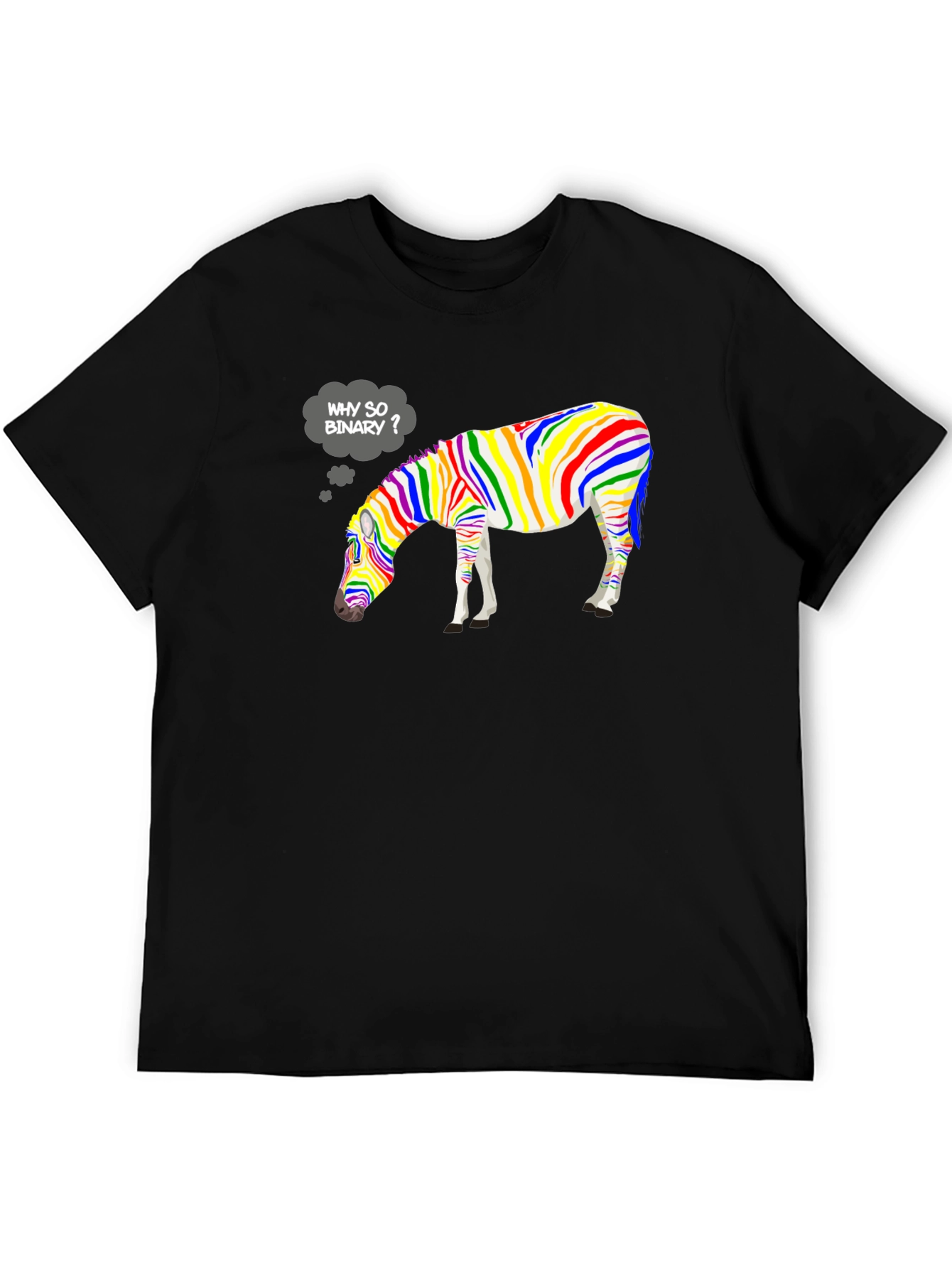 Why So Binary? Rainbow Zebra Graphic Tee