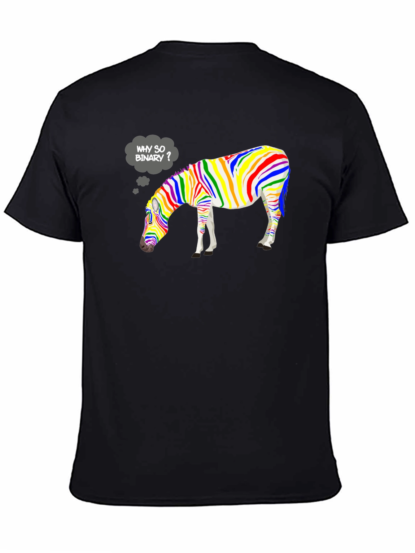 Why So Binary? Rainbow Zebra Graphic Tee