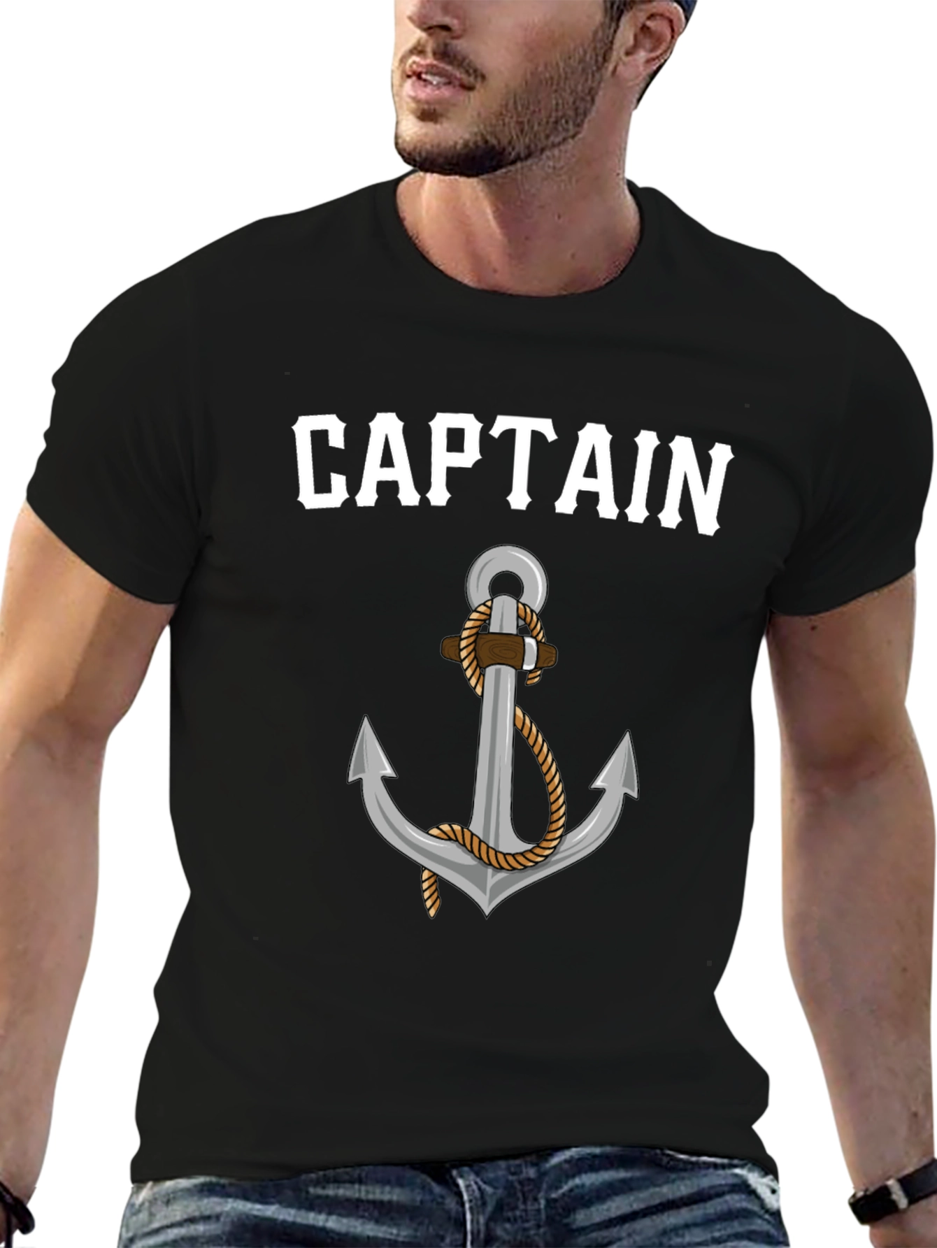 Captain Anchor Graphic T-Shirt - Nautical Theme