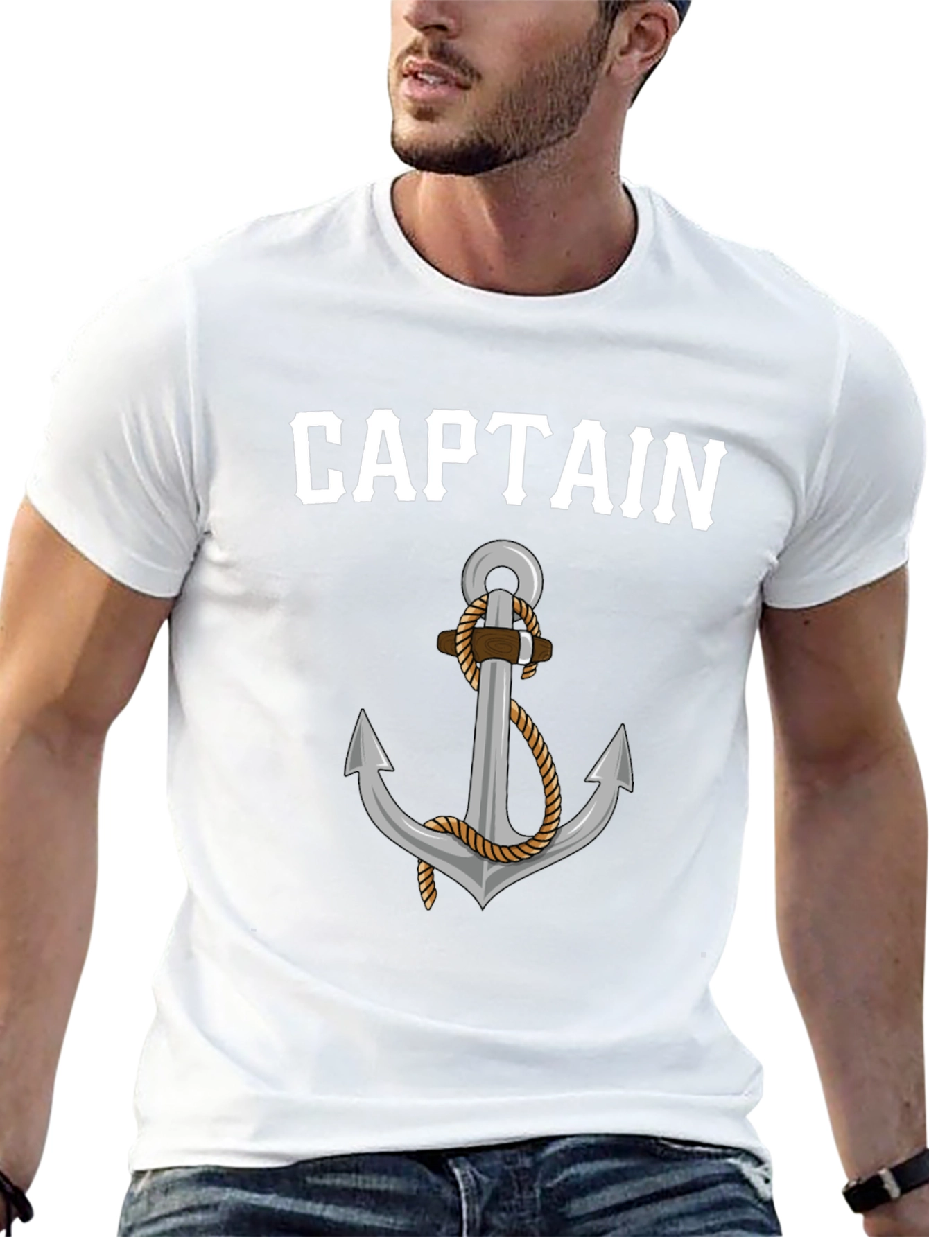Captain Anchor Graphic T-Shirt - Nautical Theme