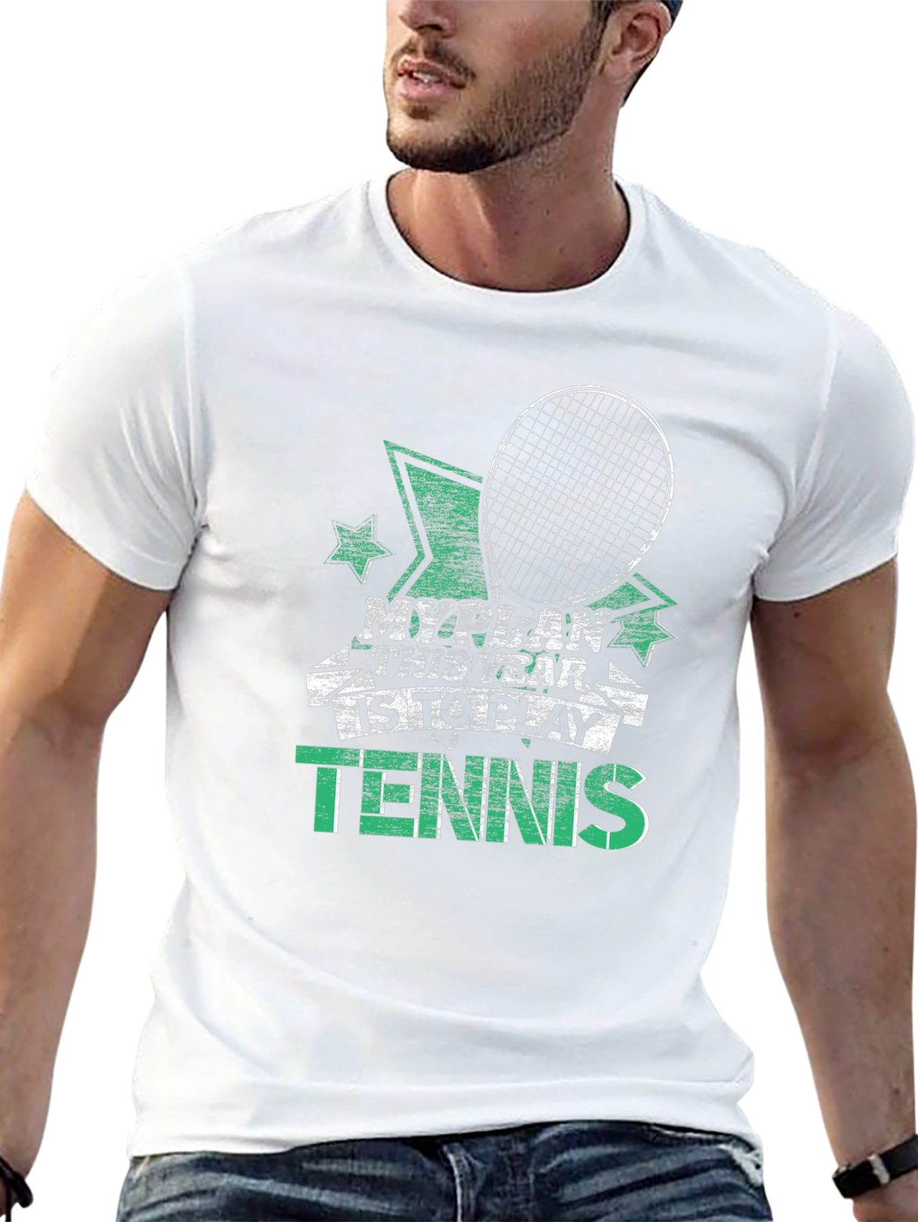 Tennis Player Black T-Shirt - My Plan This Year
