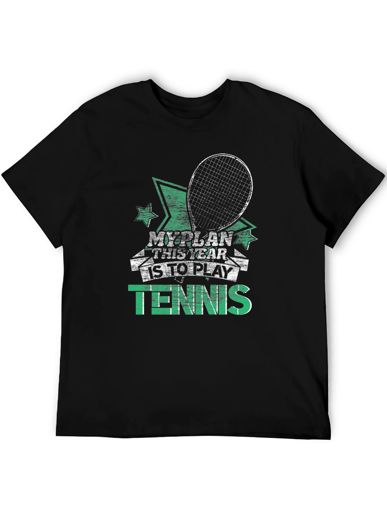 Tennis Player Black T-Shirt - My Plan This Year