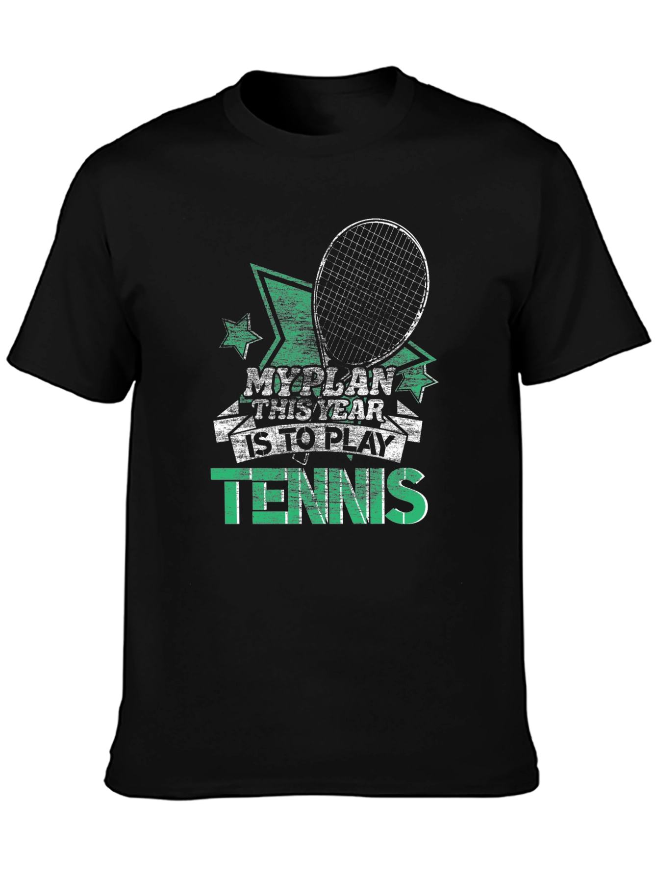 Tennis Player Black T-Shirt - My Plan This Year