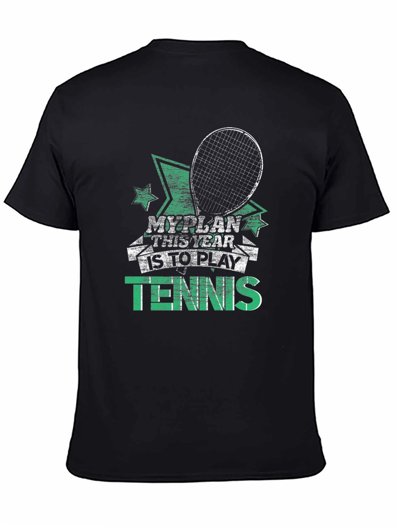 Tennis Player Black T-Shirt - My Plan This Year
