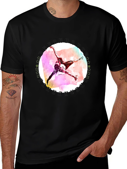 Freedance Graphic Tee - Artistic Mens Black T-Shirt