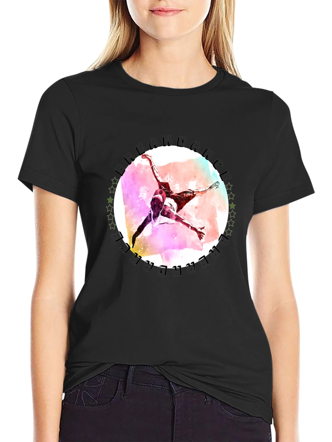 Freedance Graphic Tee - Artistic Mens Black T-Shirt