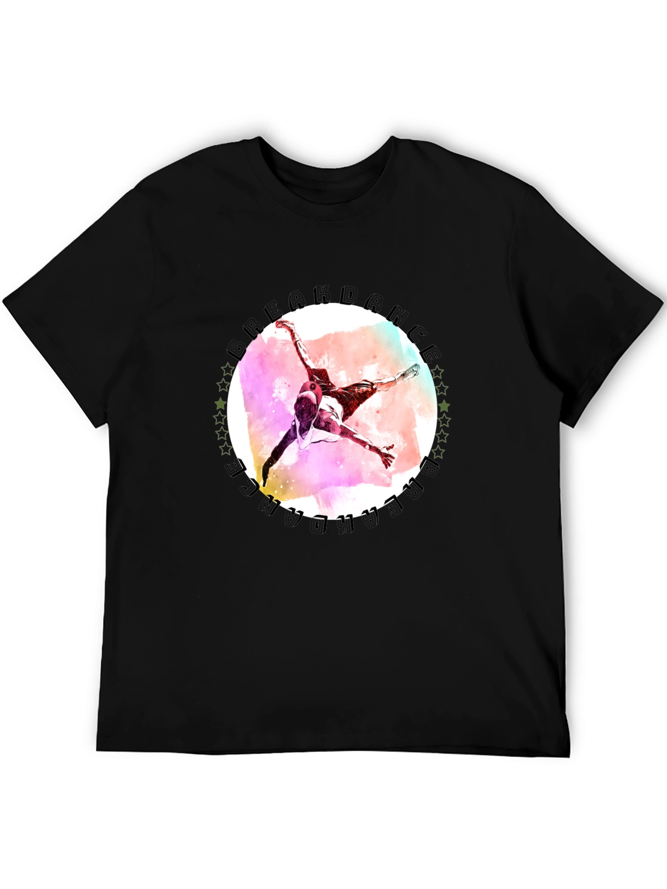 Freedance Graphic Tee - Artistic Mens Black T-Shirt