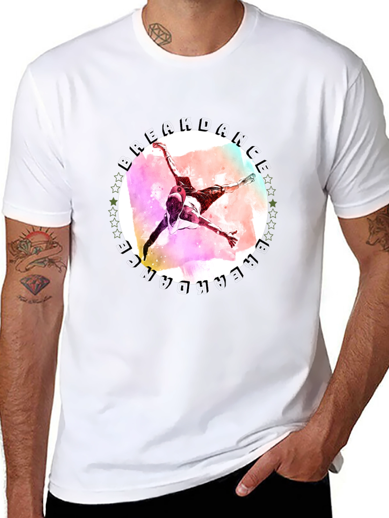 Freedance Graphic Tee - Artistic Mens Black T-Shirt