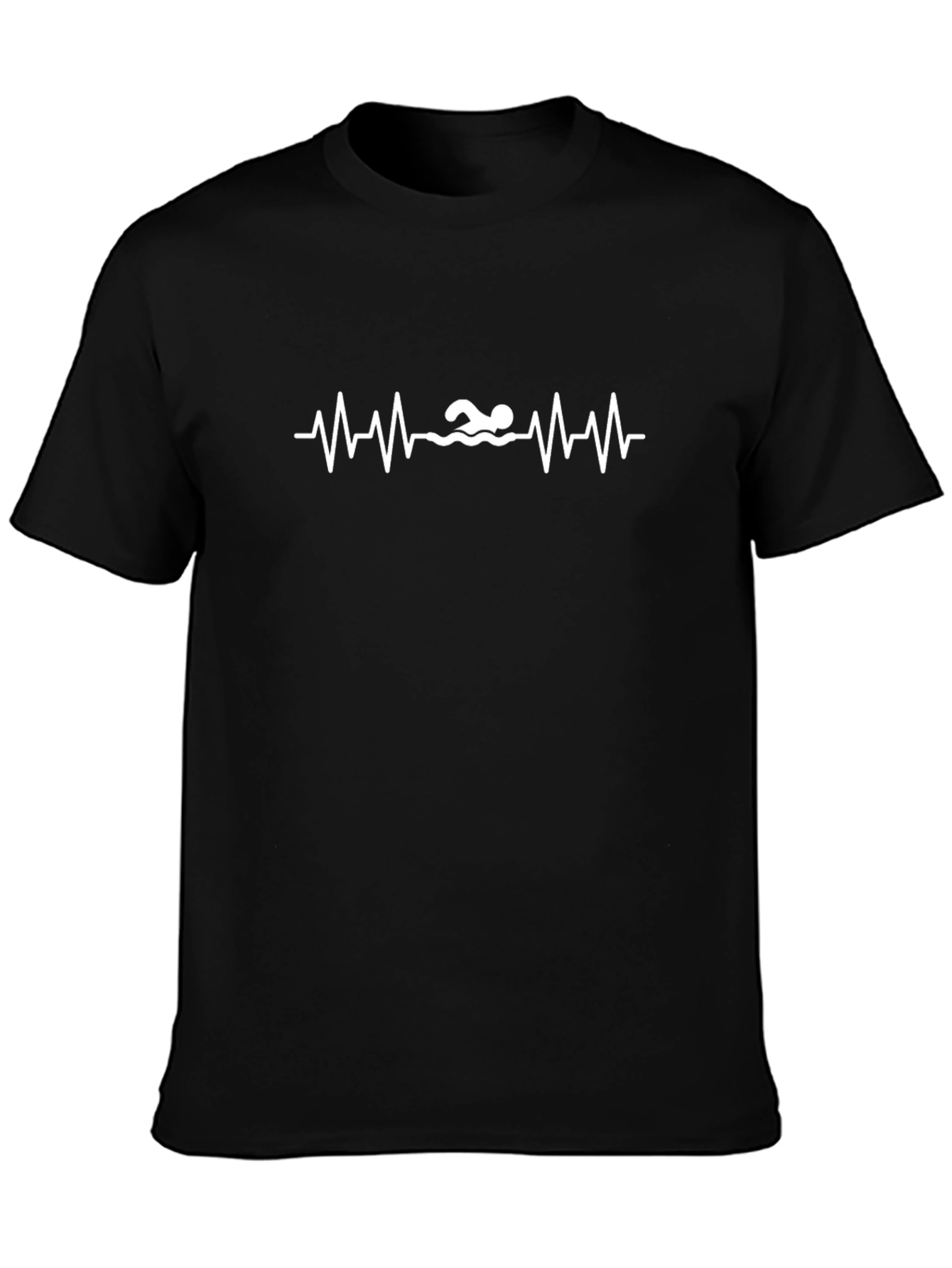 Swimmer Heartbeat T-Shirt - Black