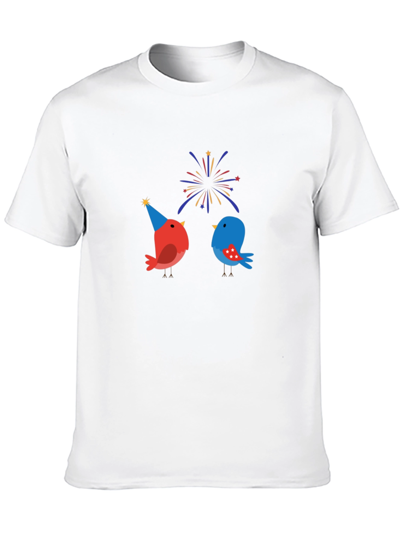 Festive Bird Graphic Black T-Shirt