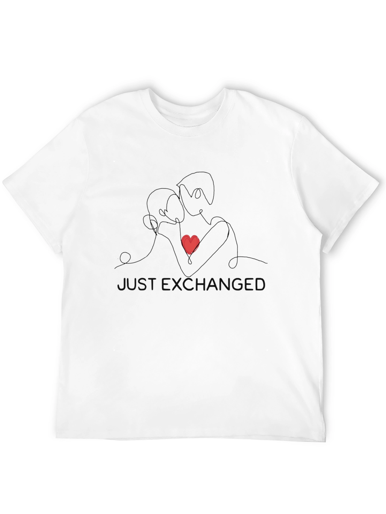 Romantic Couple Graphic Black T-Shirt