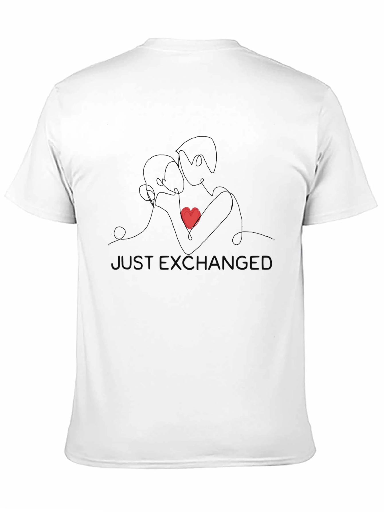 Romantic Couple Graphic Black T-Shirt