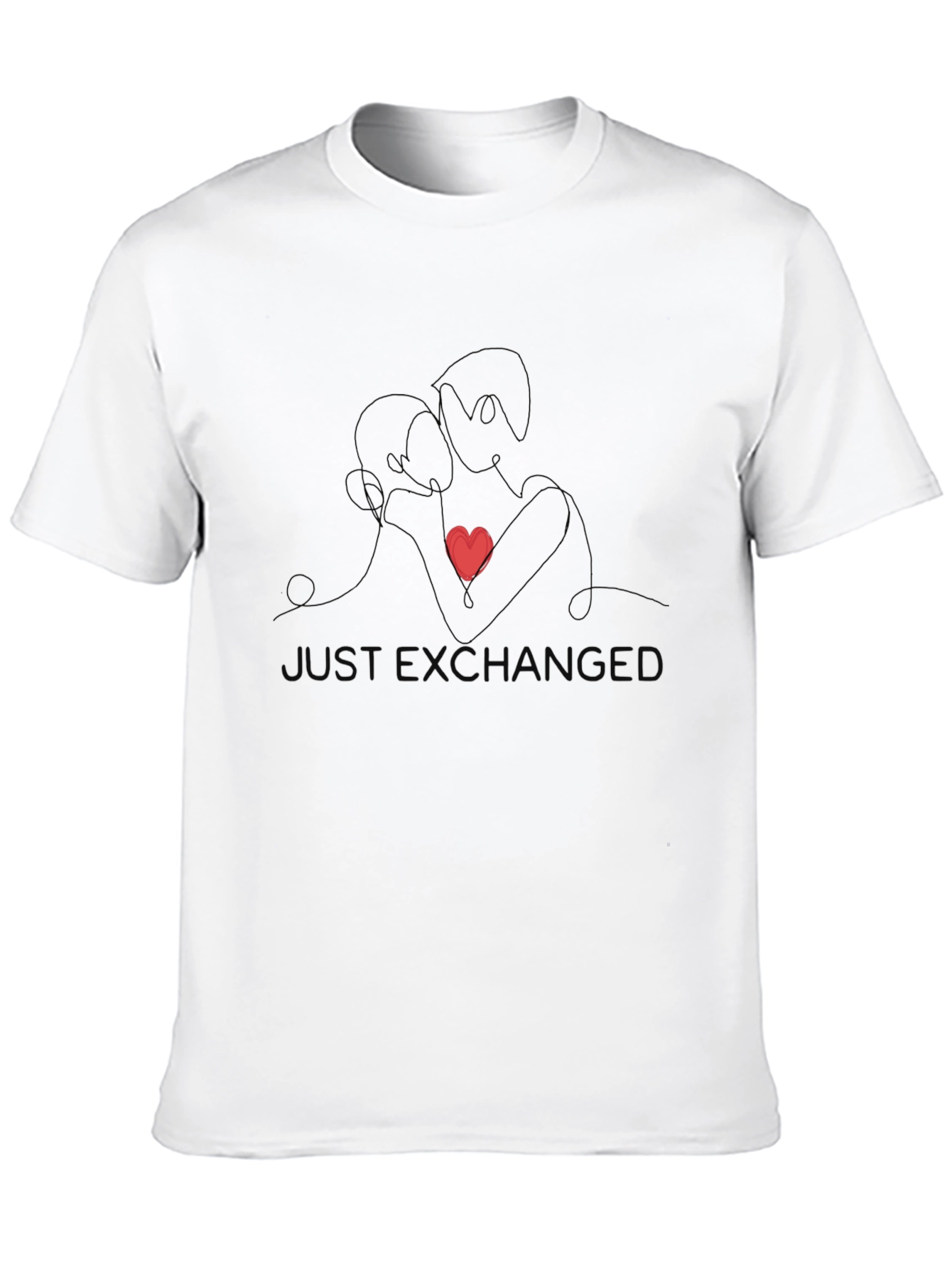 Romantic Couple Graphic Black T-Shirt