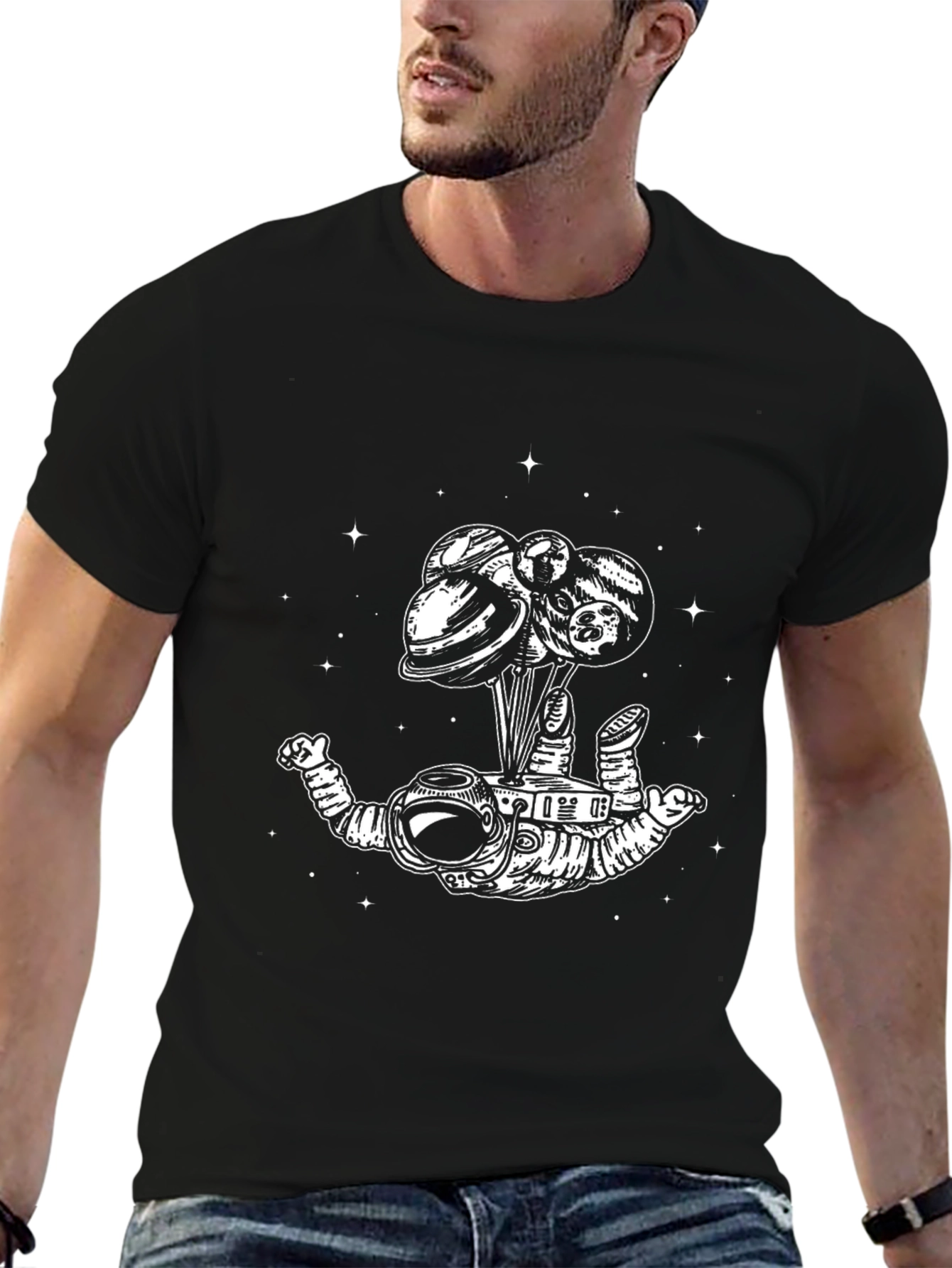 Astronaut Planets T-Shirt - Mens Graphic Tee