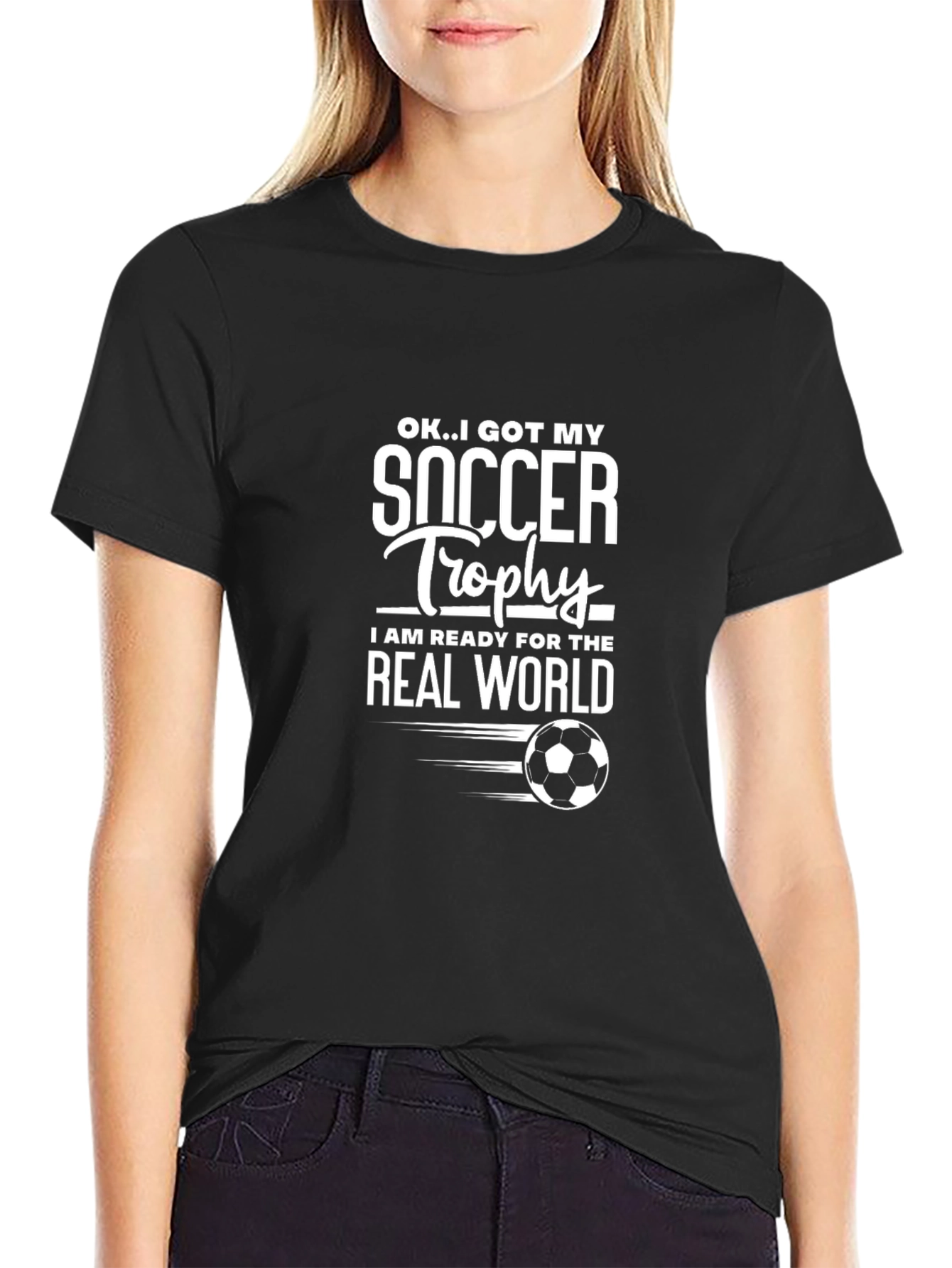 Soccer Trophy Ready T-Shirt - Black Cotton