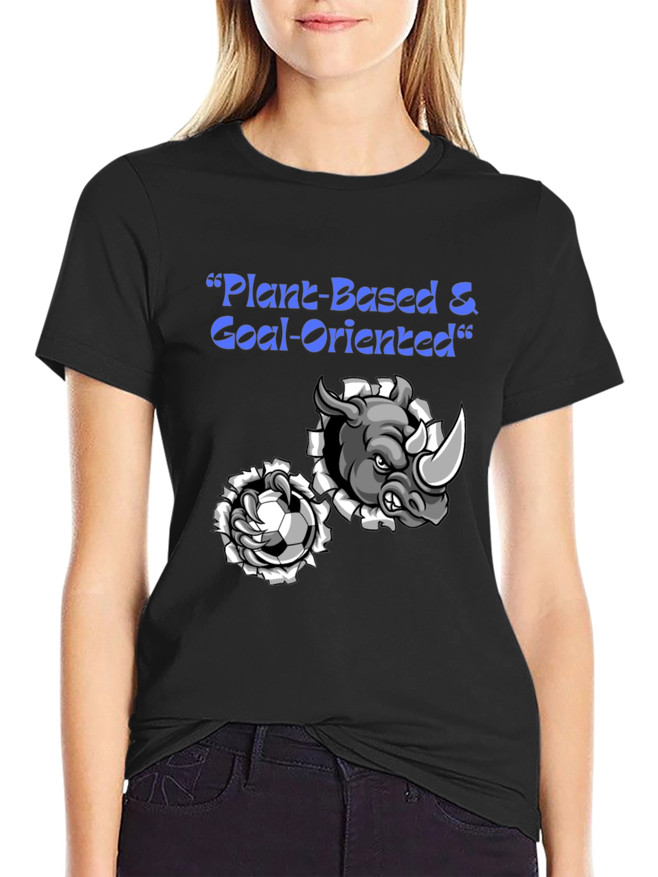Plant-Based Goal Oriented Rhino Soccer T-Shirt