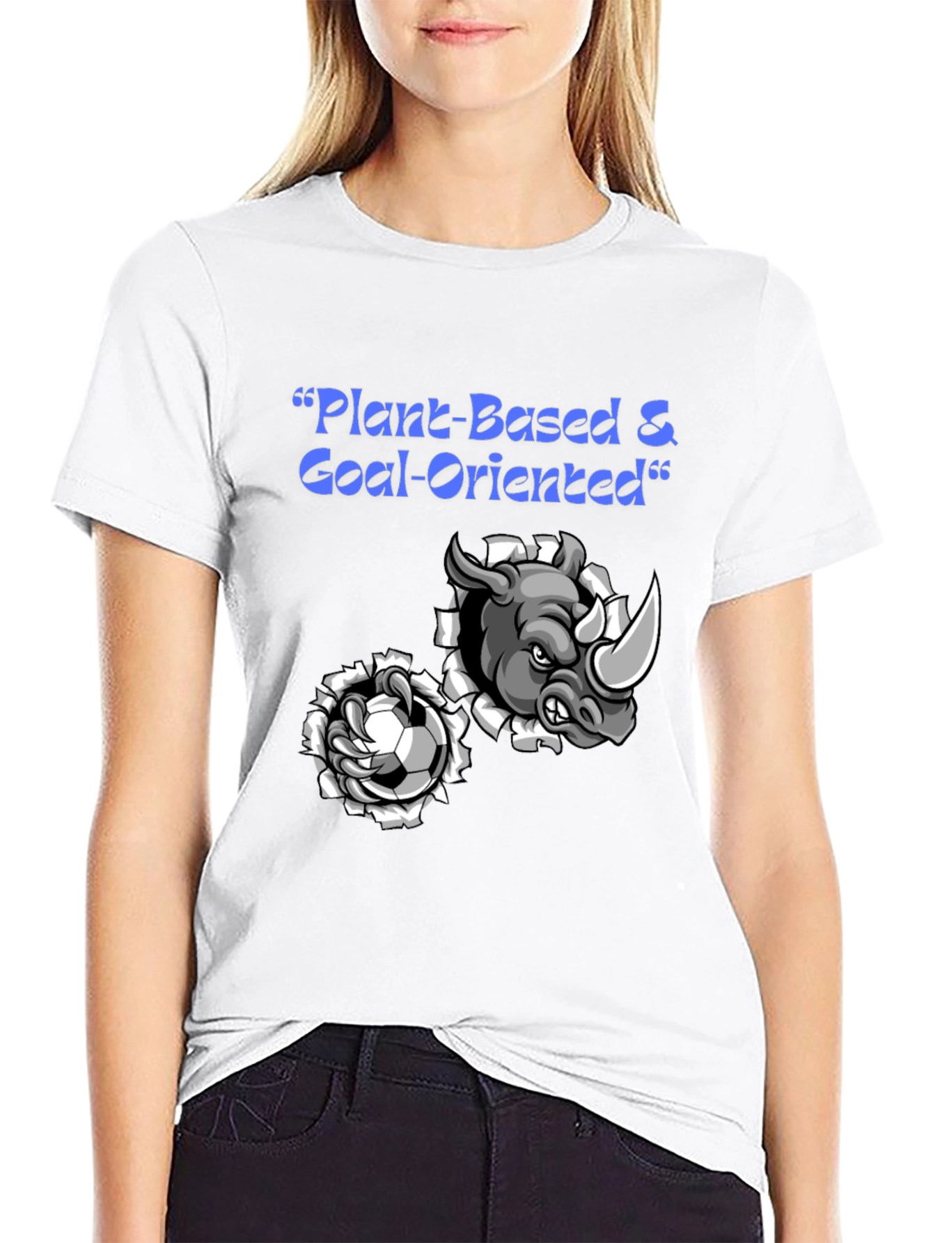 Plant-Based Goal Oriented Rhino Soccer T-Shirt