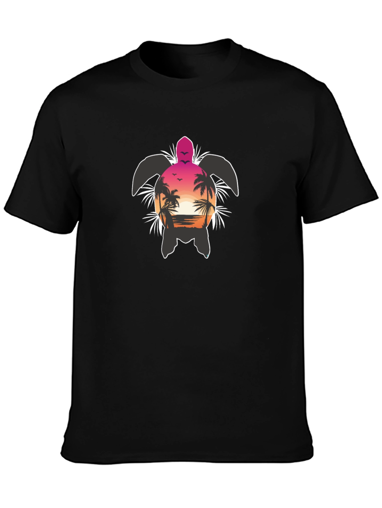 Tropical Turtle Sunset Graphic T-Shirt