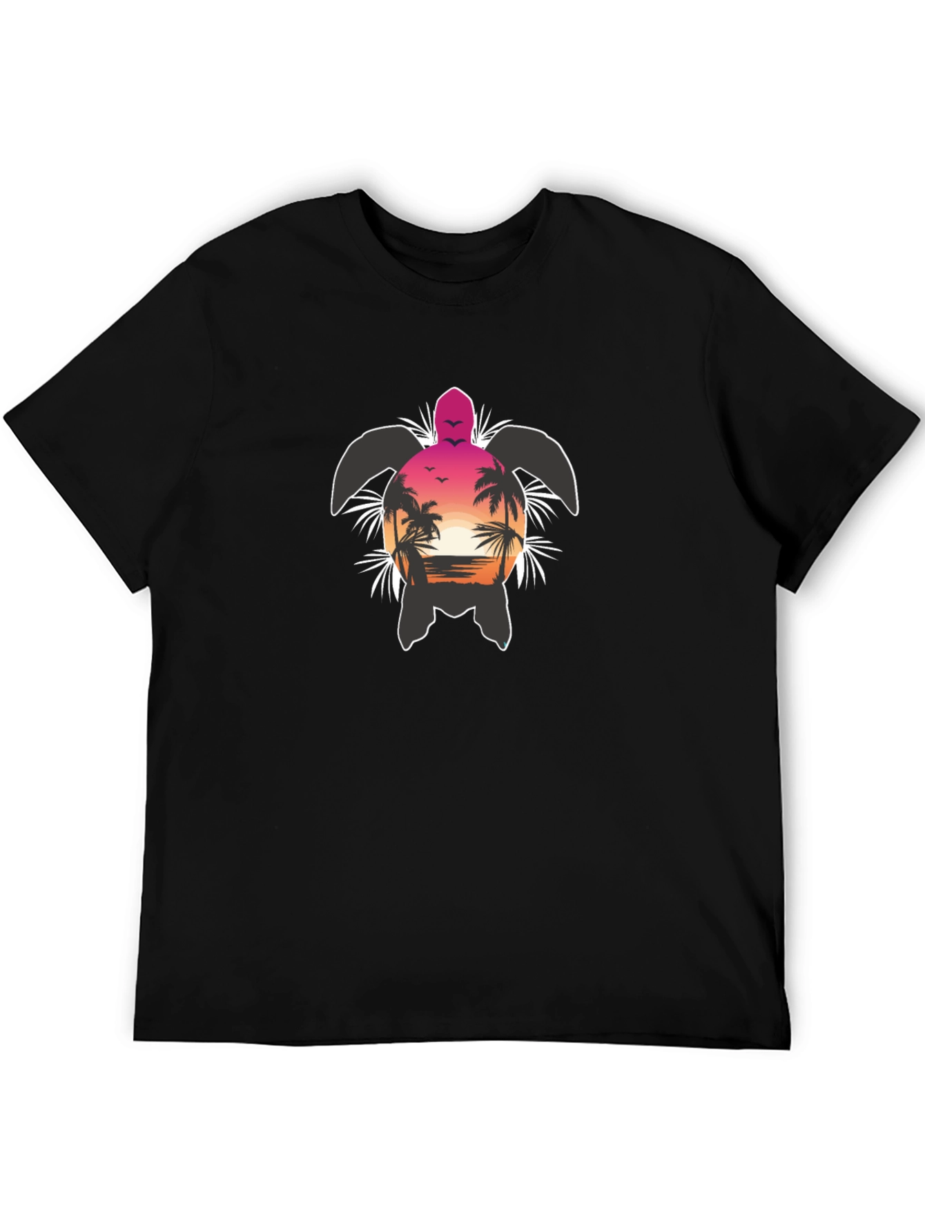 Tropical Turtle Sunset Graphic T-Shirt