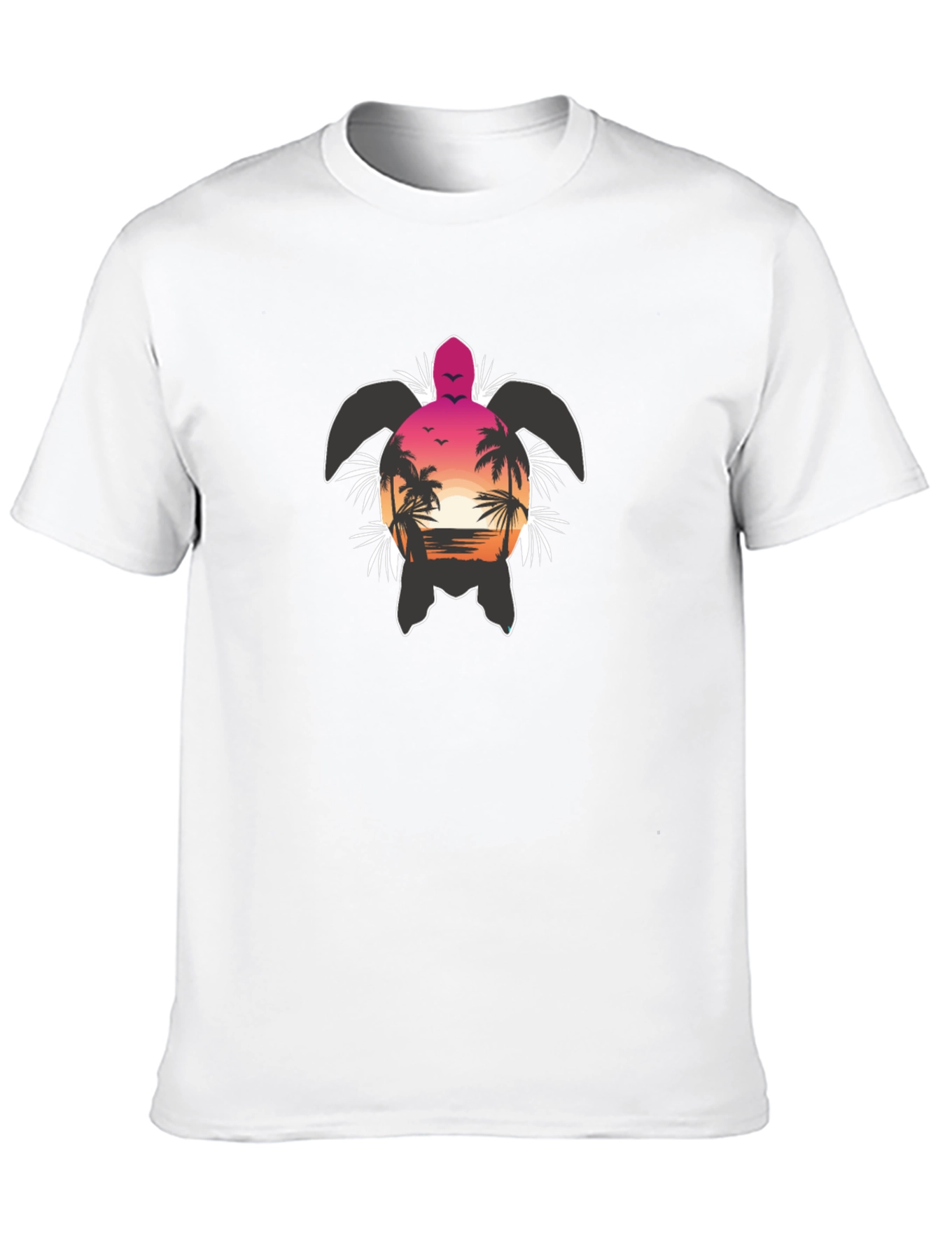 Tropical Turtle Sunset Graphic T-Shirt