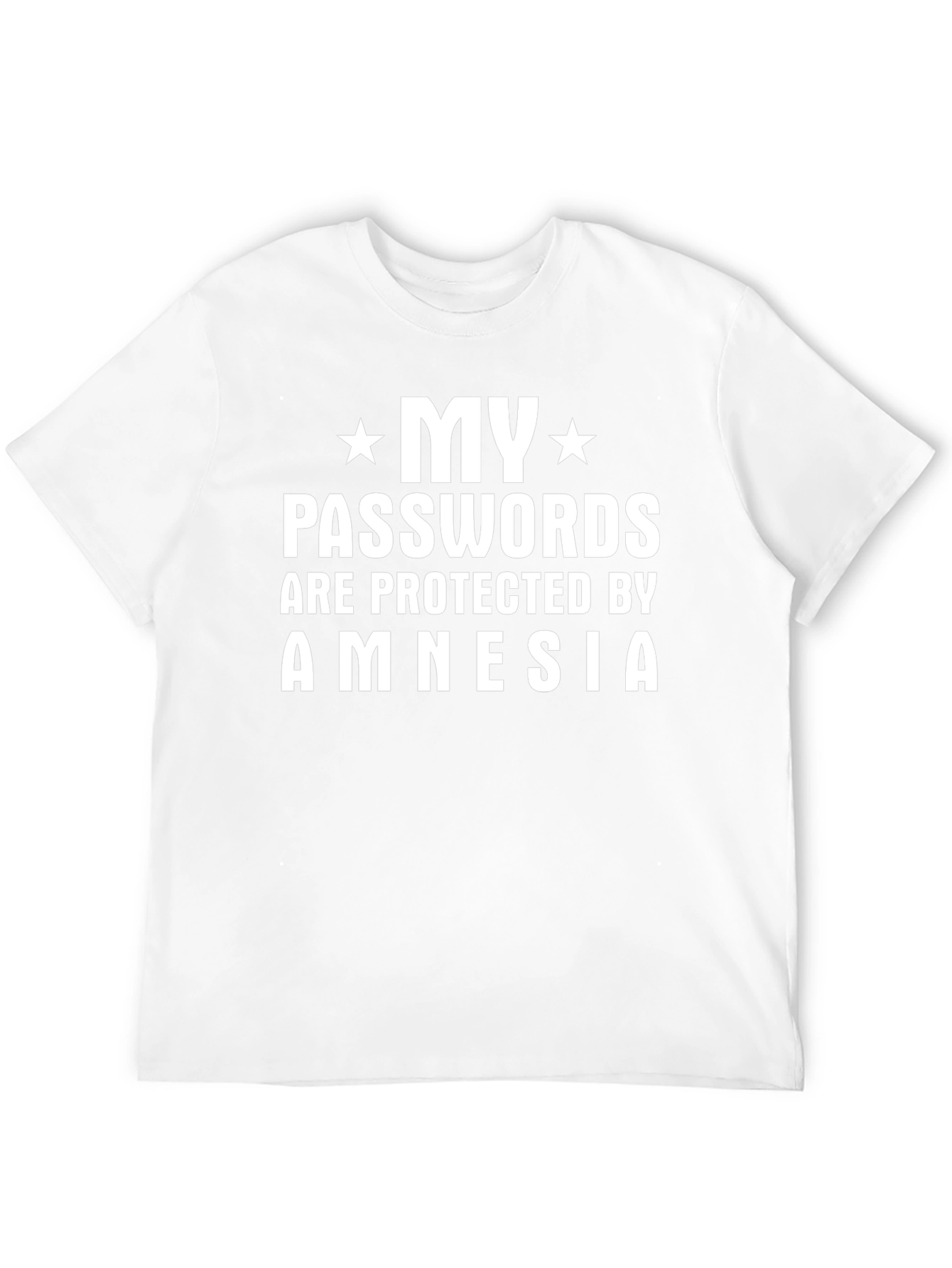 Funny Amnesia Password Protected Black T-Shirt