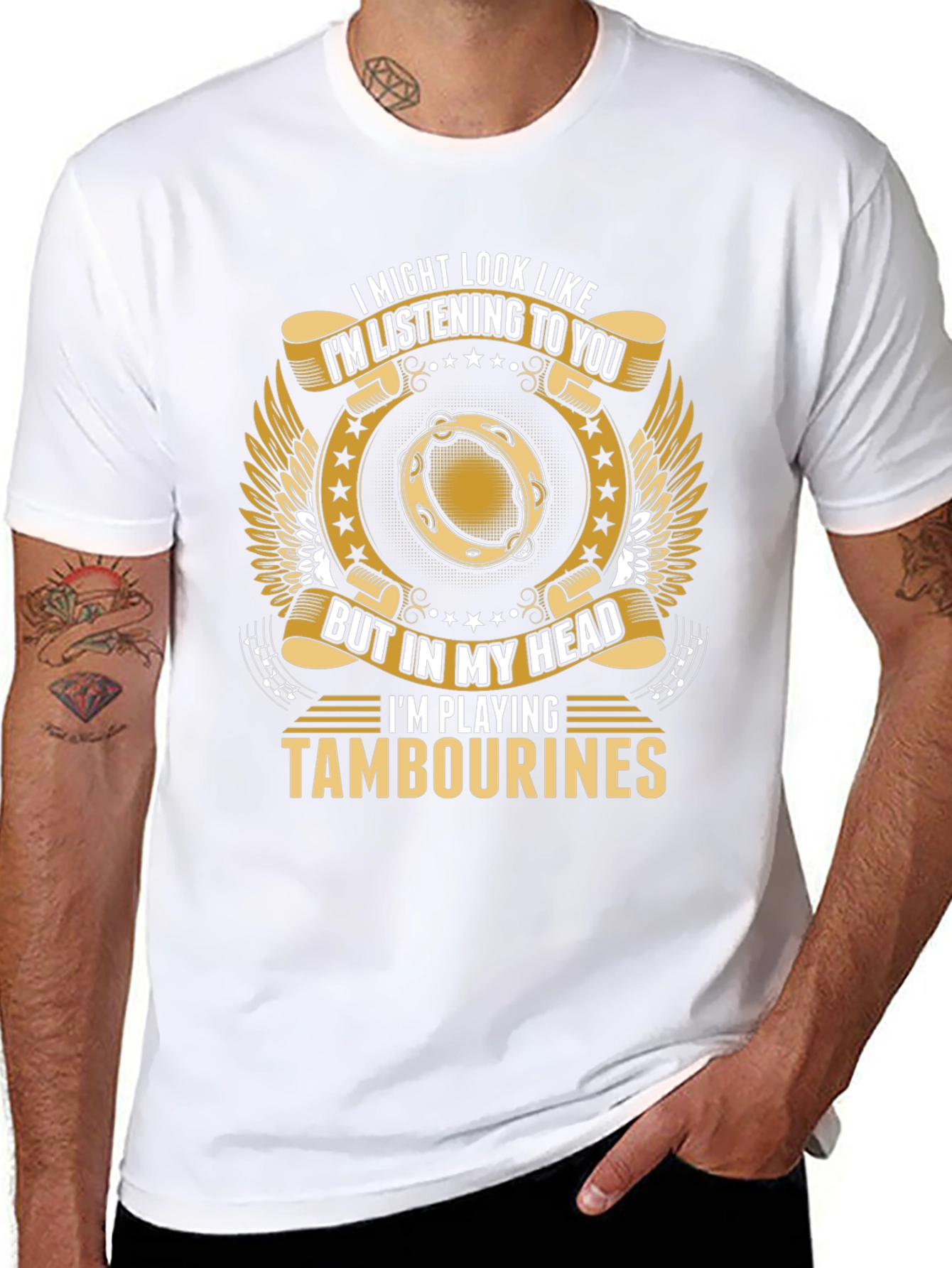 Im Playing Tambourines Funny T-Shirt