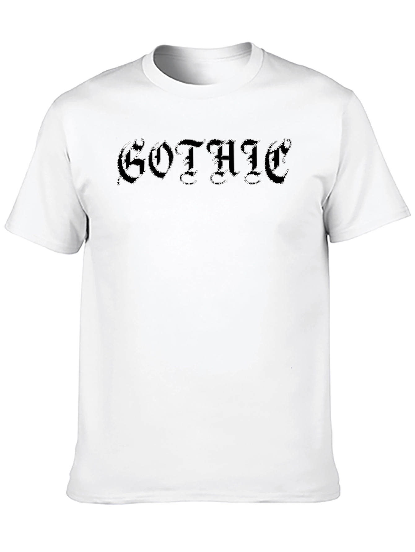 Gothic Text Black Cotton Graphic Tee