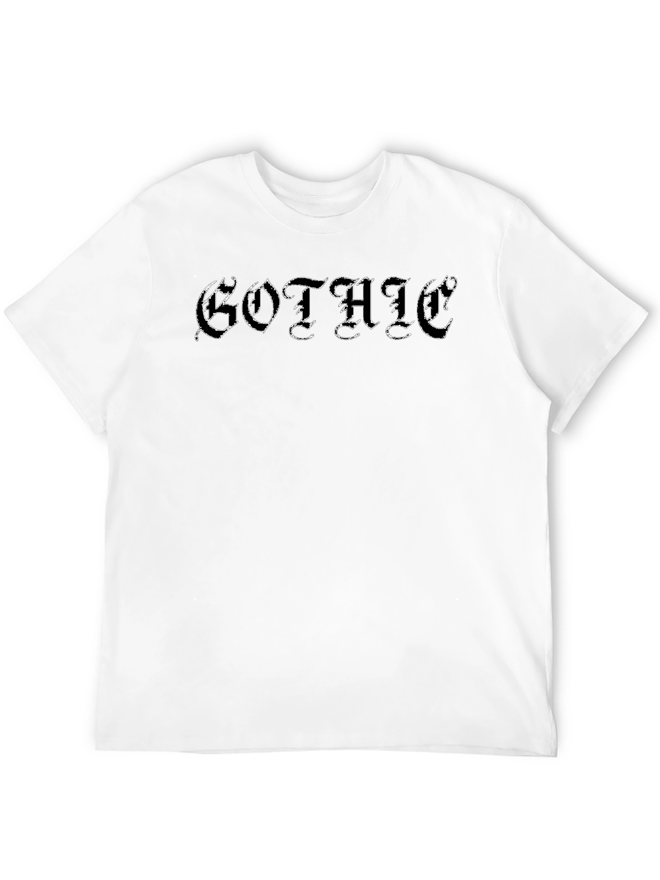Gothic Text Black Cotton Graphic Tee