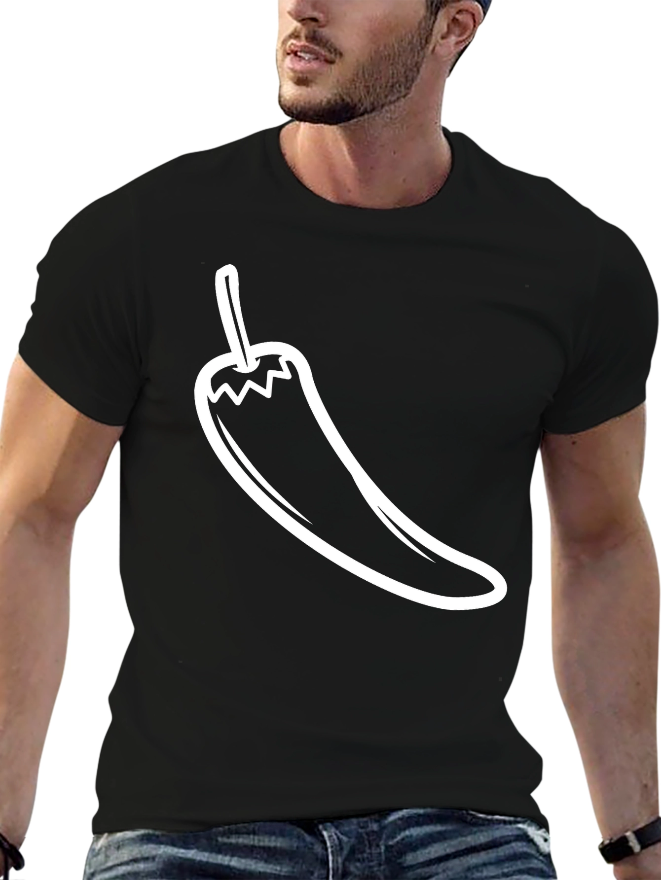 Chili Pepper Graphic Black T-Shirt
