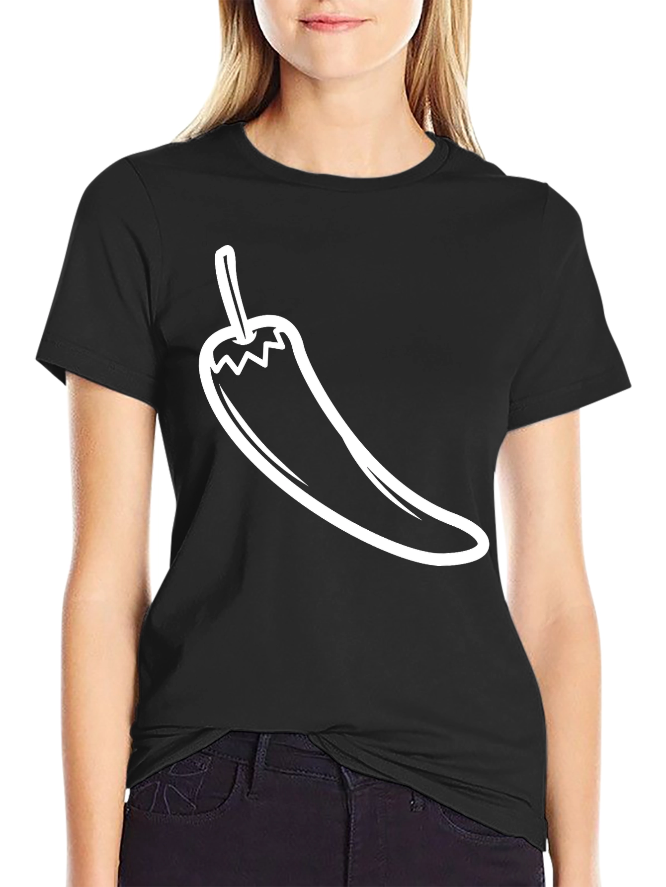 Chili Pepper Graphic Black T-Shirt