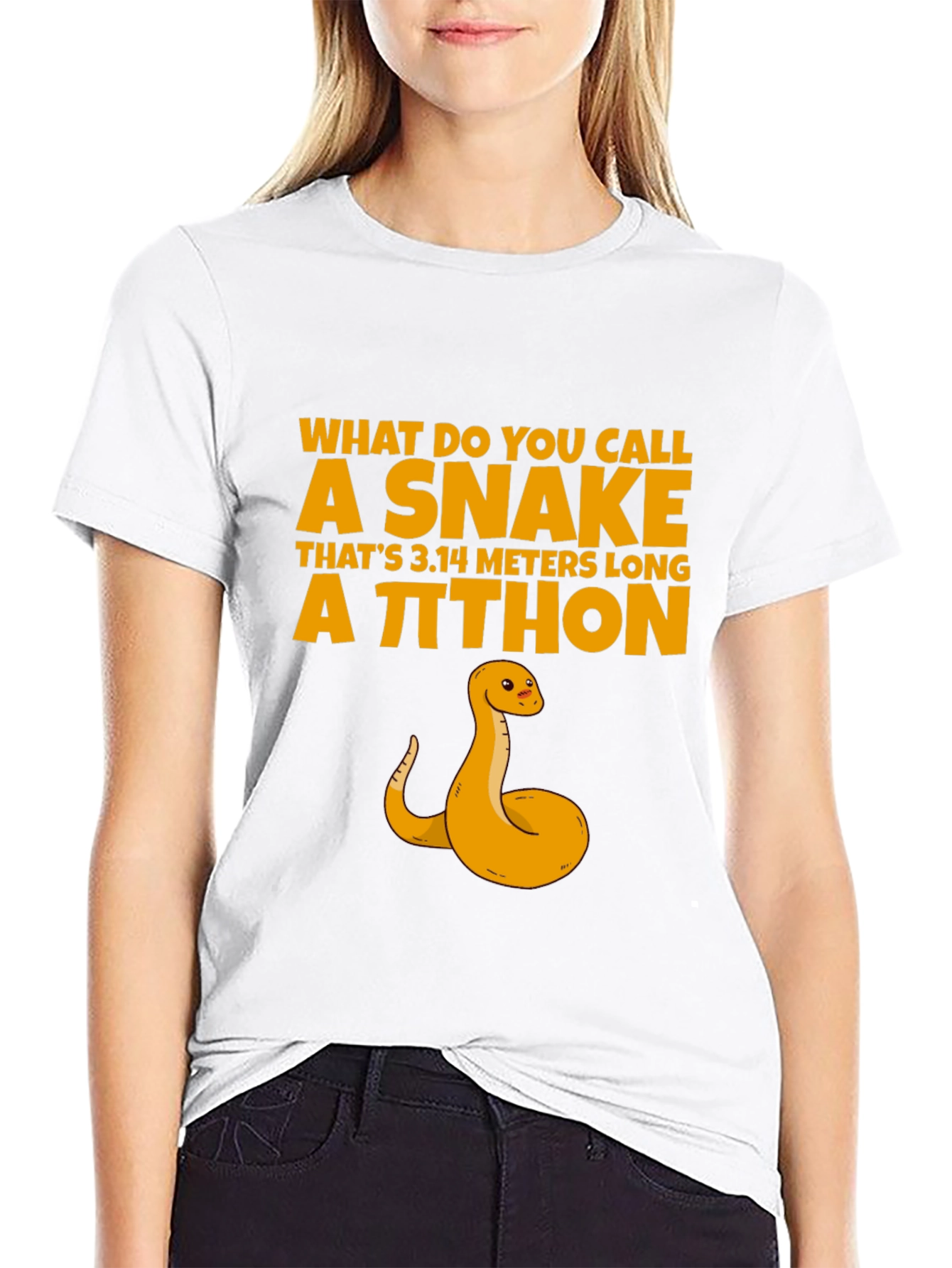 Pi-thon Snake Pun T-Shirt - Funny Math Tee