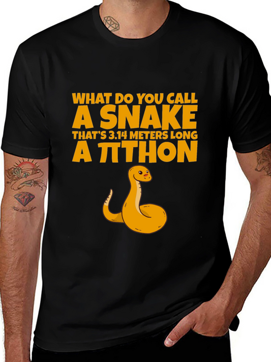 Pi-thon Snake Pun T-Shirt - Funny Math Tee