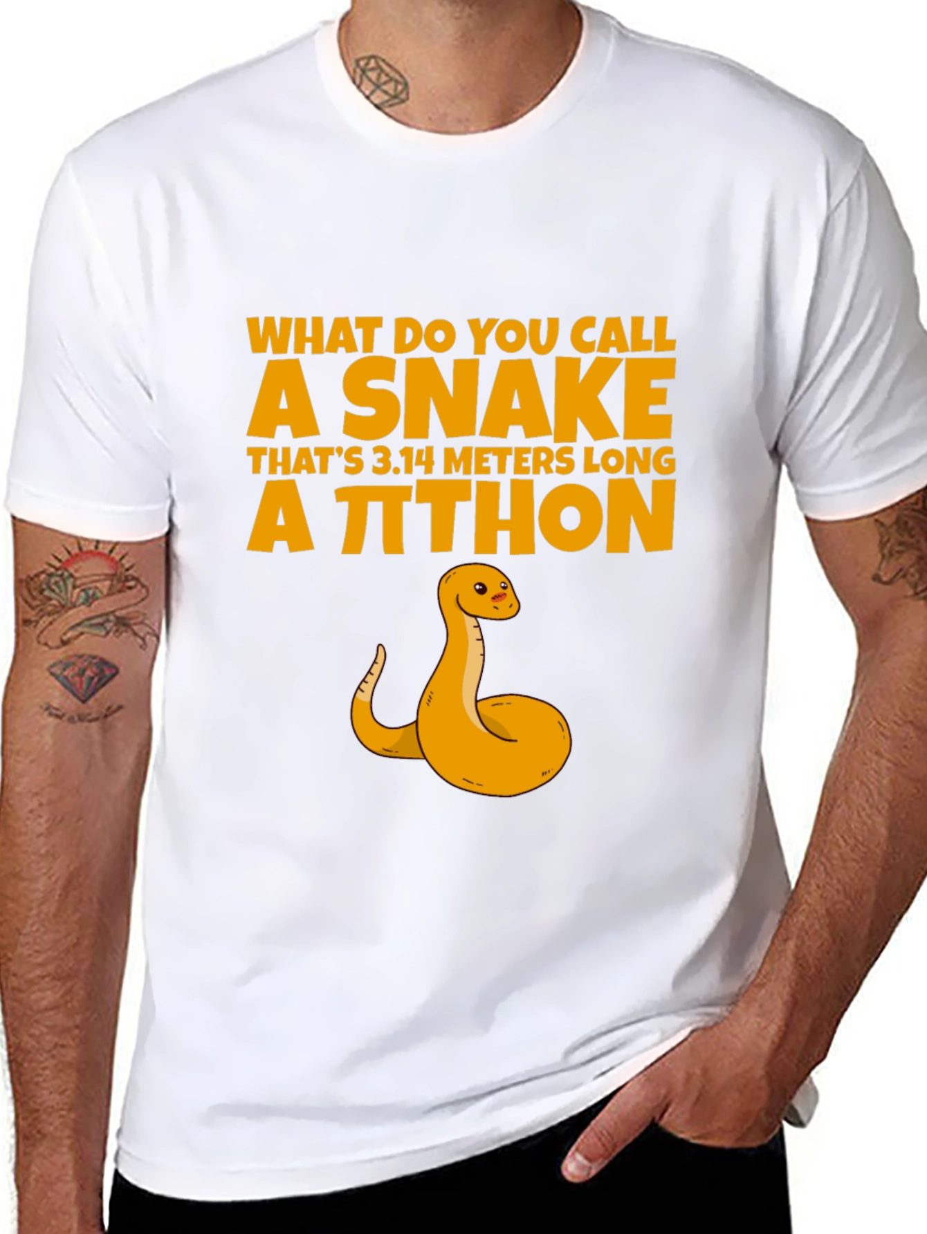 Pi-thon Snake Pun T-Shirt - Funny Math Tee
