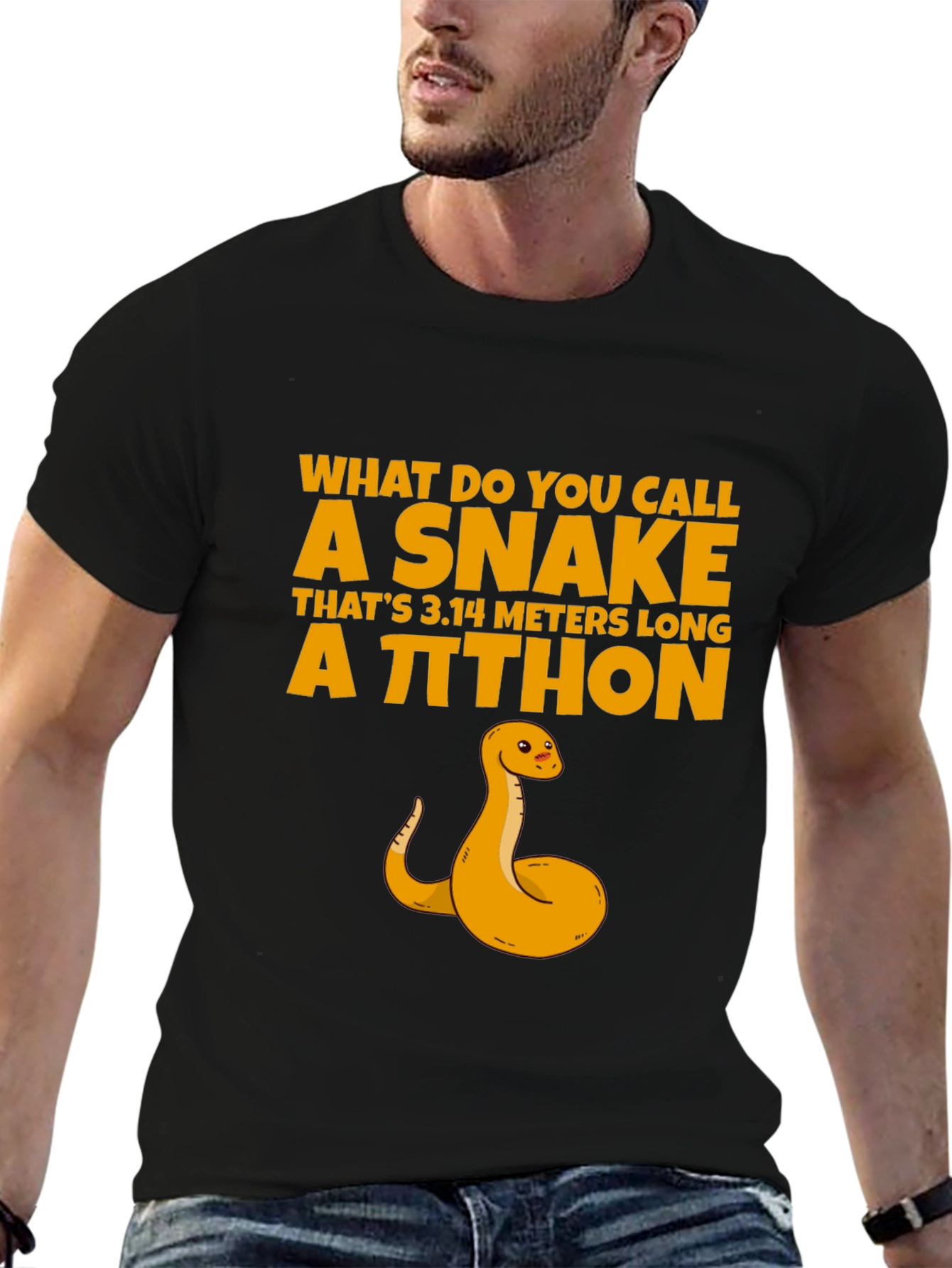 Pi-thon Snake Pun T-Shirt - Funny Math Tee
