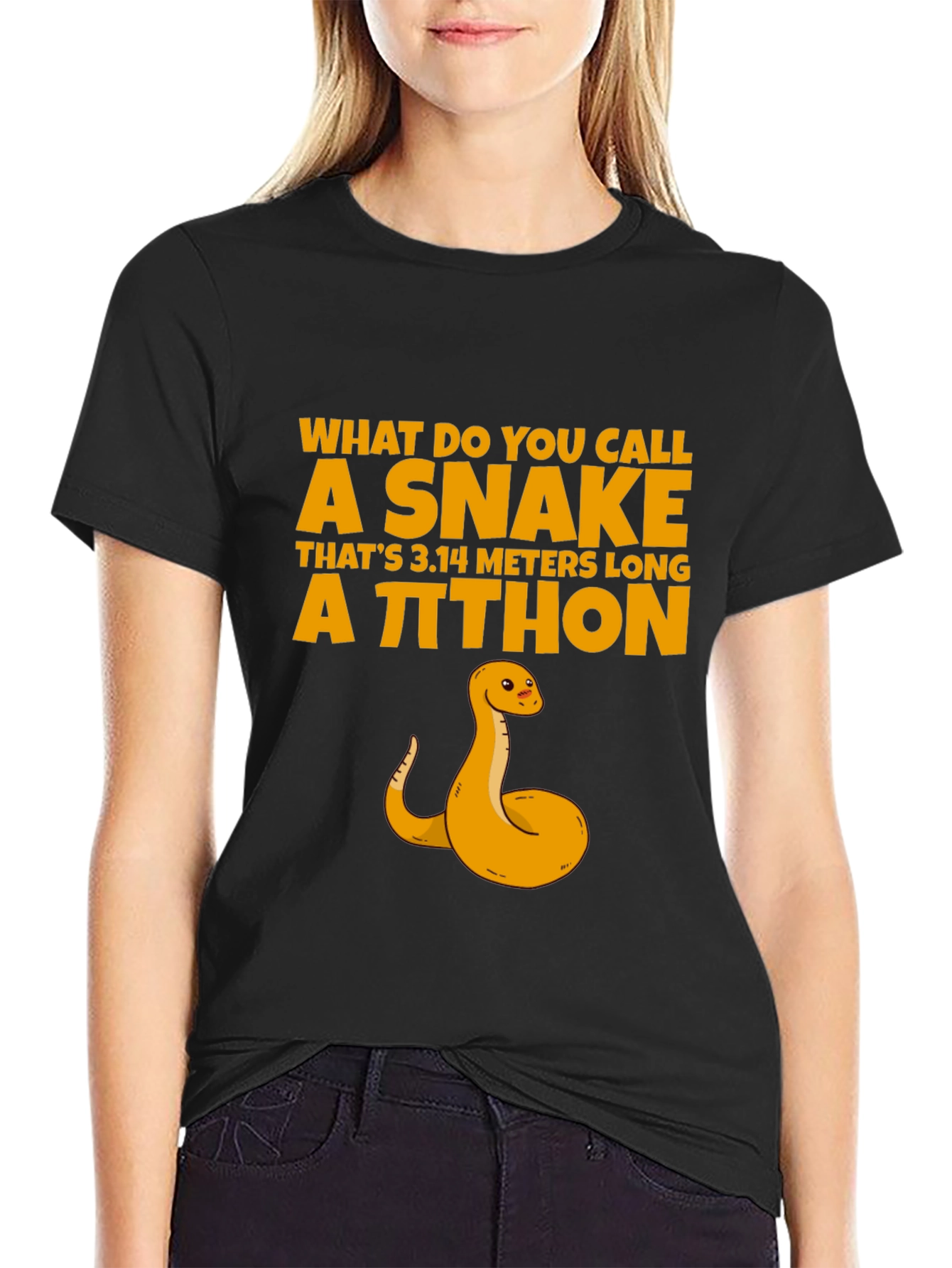 Pi-thon Snake Pun T-Shirt - Funny Math Tee