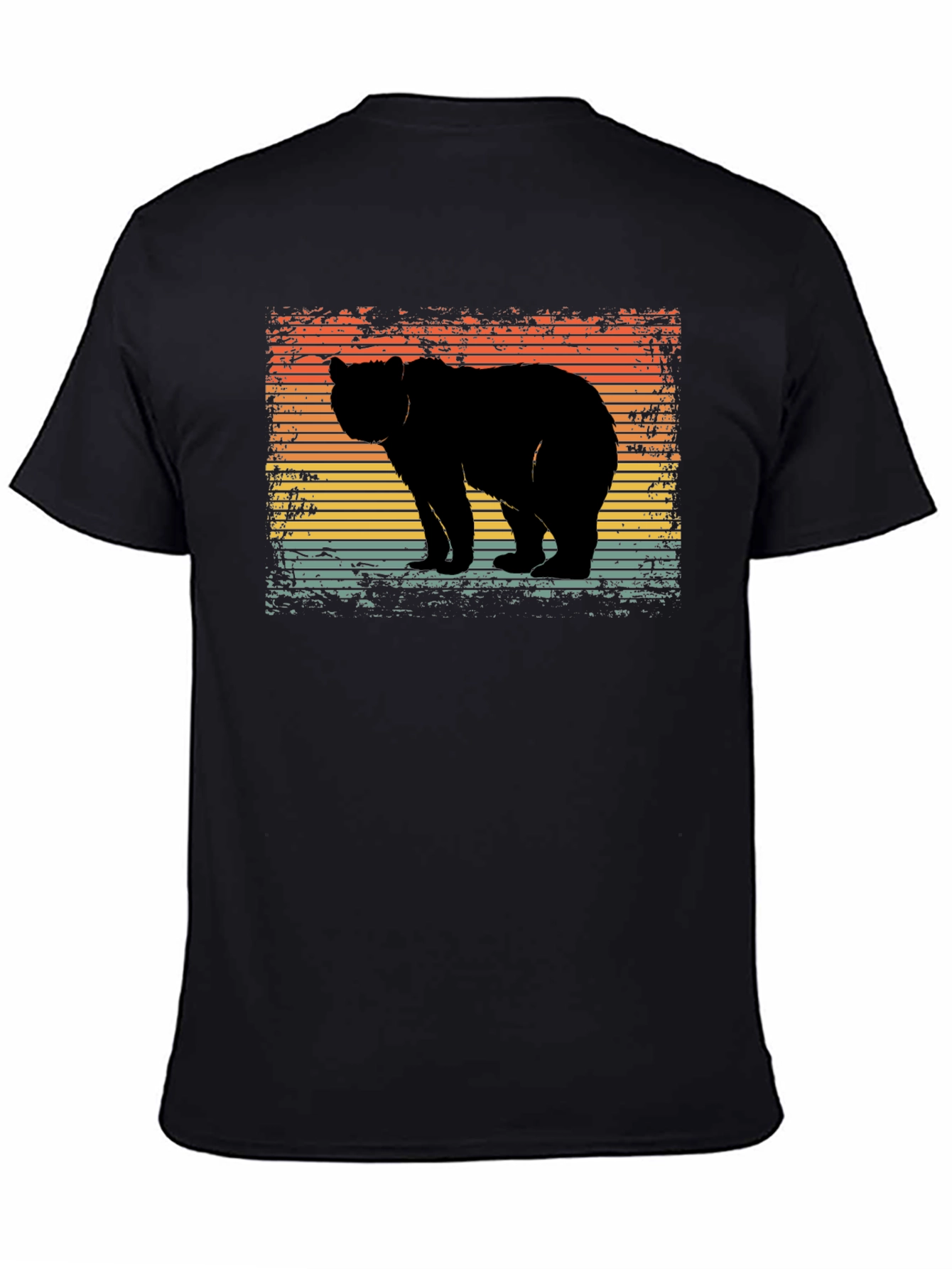 Retro Bear Silhouette Graphic T-Shirt