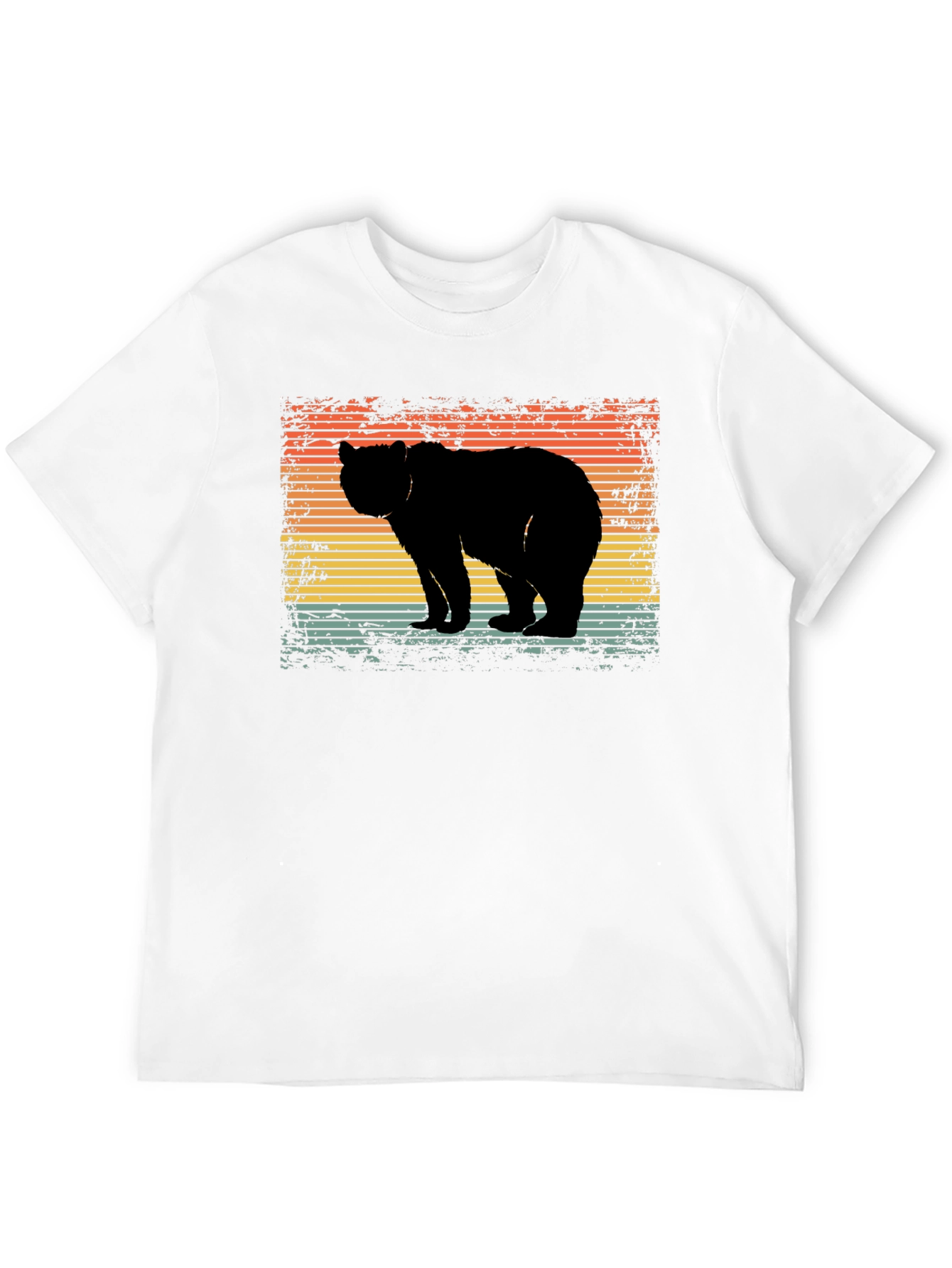 Retro Bear Silhouette Graphic T-Shirt