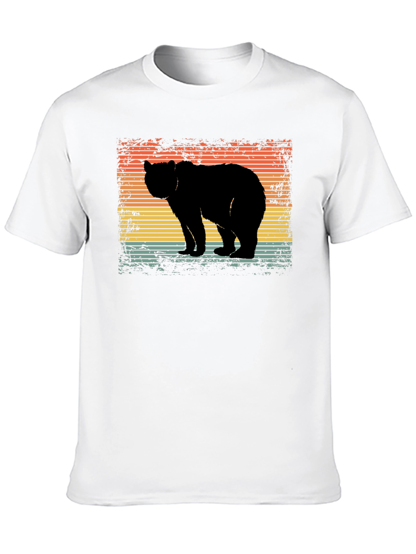 Retro Bear Silhouette Graphic T-Shirt