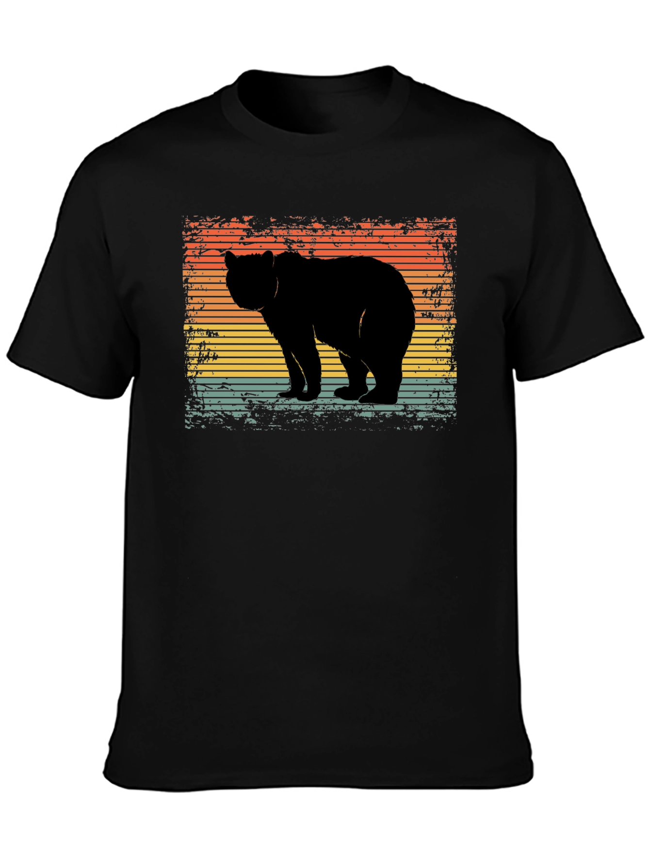 Retro Bear Silhouette Graphic T-Shirt