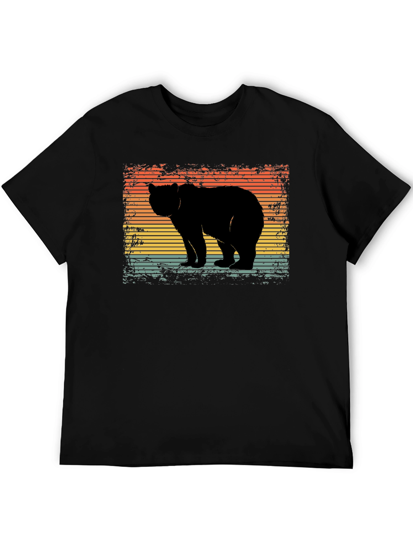 Retro Bear Silhouette Graphic T-Shirt
