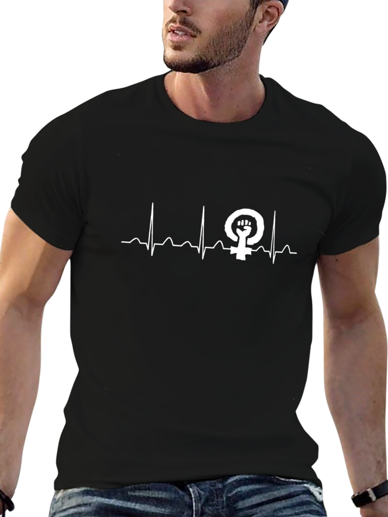 Feminist Heartbeat T-Shirt - Empowering Design